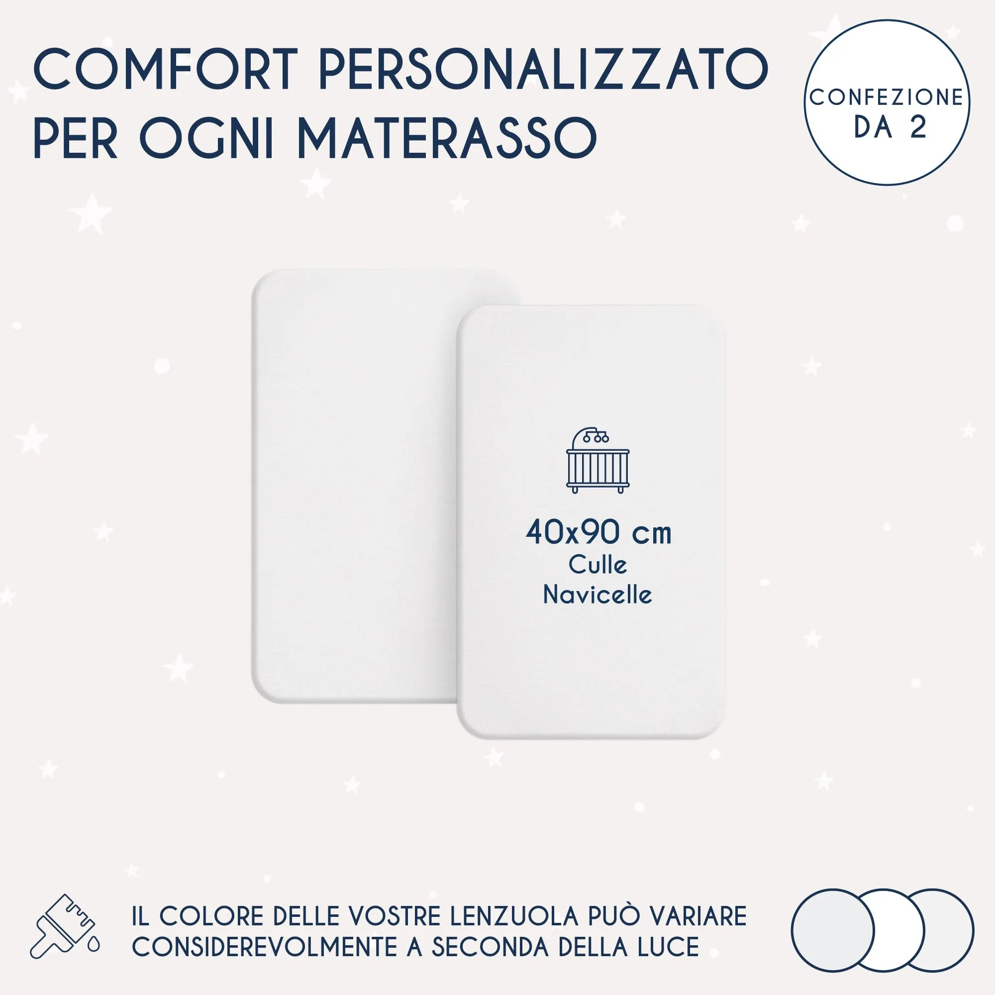 Dreamzie Set 2 Lenzuoli con Angoli in Cotone per Bambini, 40x90, Bianco, Certificato Oeko Tex - immagine 2