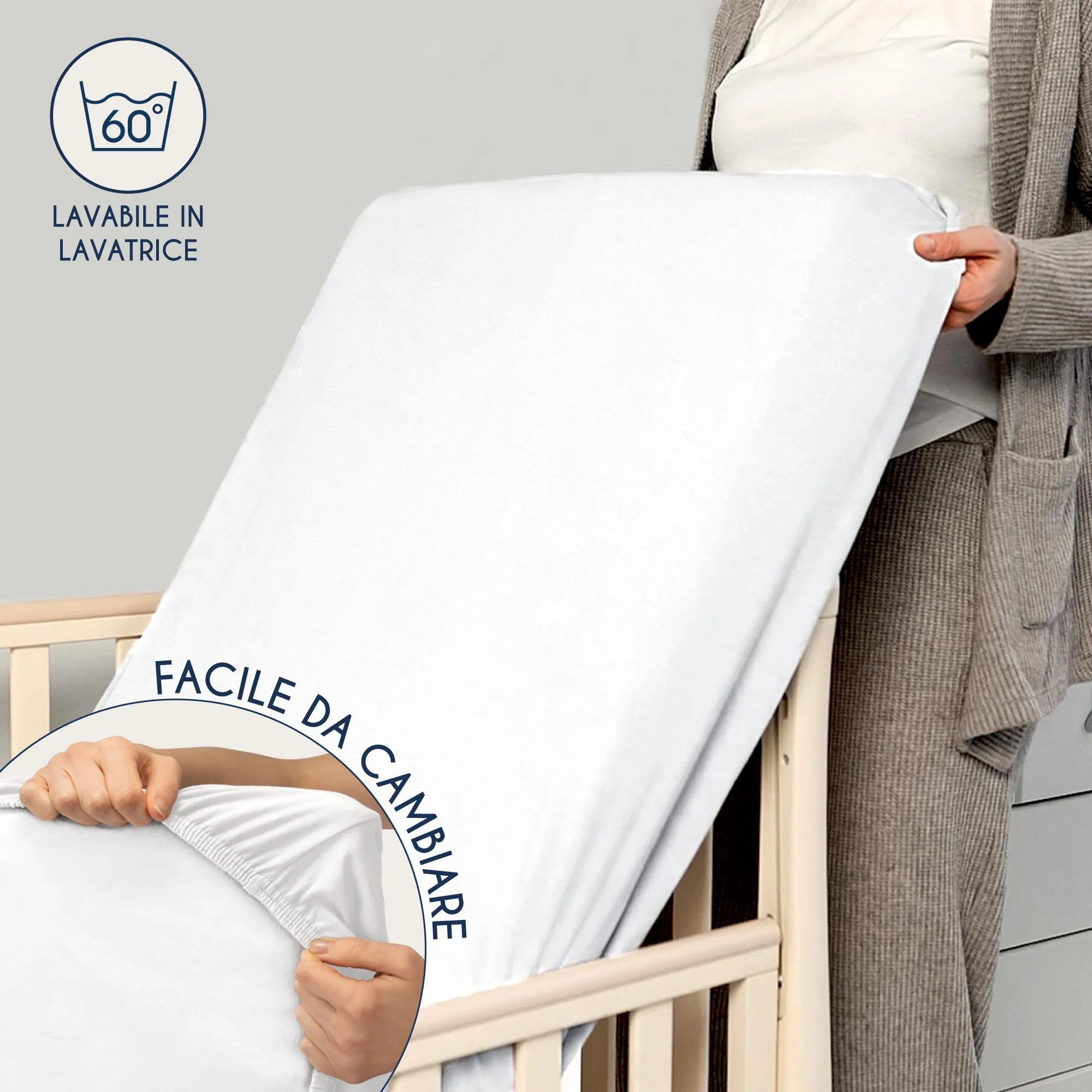 Dreamzie Set 2 Lenzuoli con Angoli in Cotone per Bambini, 40x90, Bianco, Certificato Oeko Tex - immagine 6