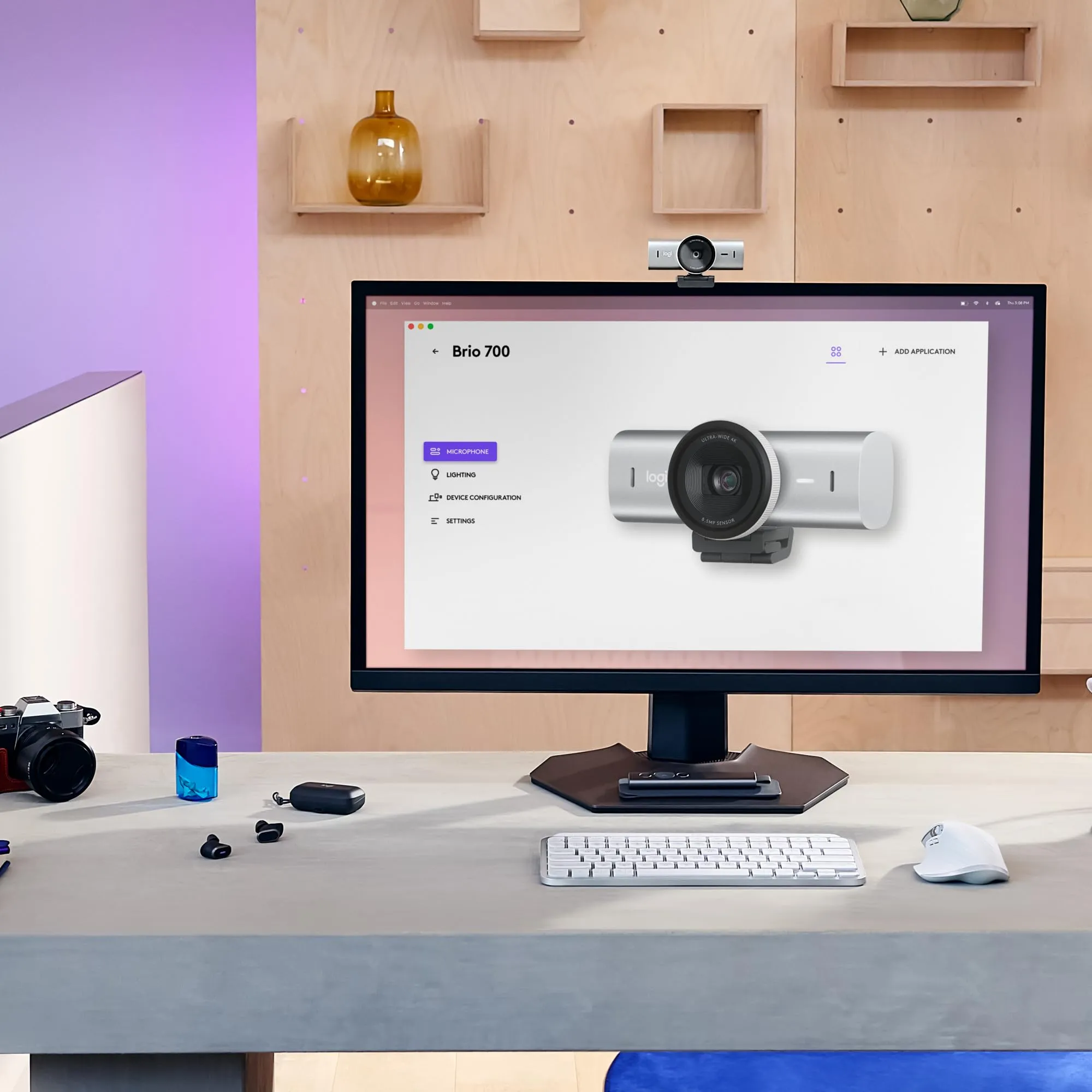 Logitech MX Brio 4K Webcam - Grigio chiaro - immagine 5