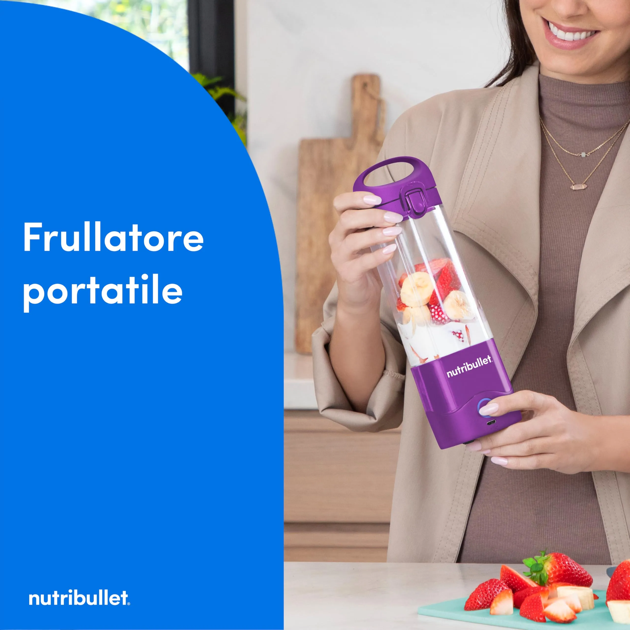 NutriBullet Portable Frullatore Portatile 475 ml Viola - immagine 2
