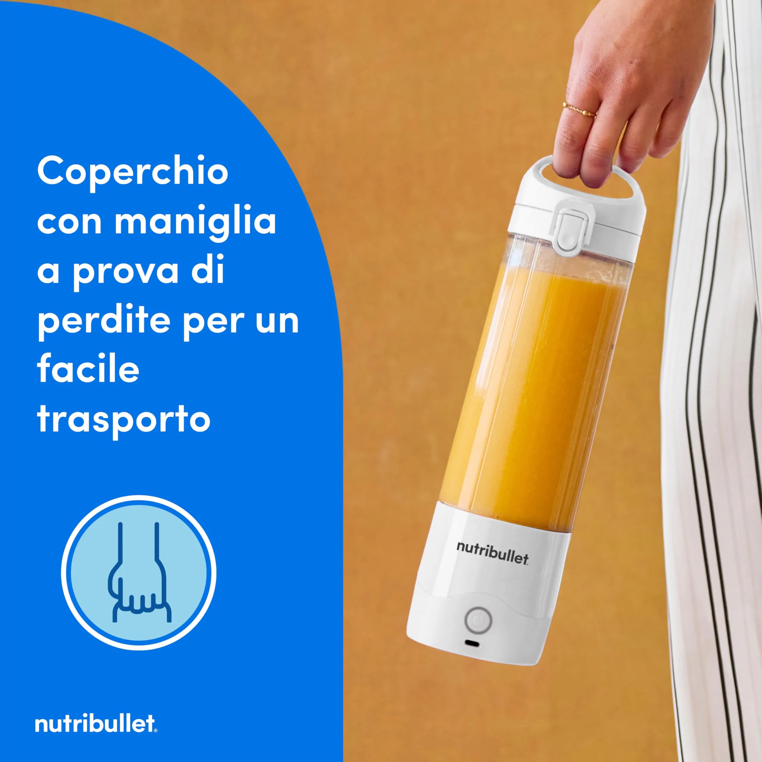 NutriBullet Portable Frullatore Portatile 475ml Bianco - immagine 4