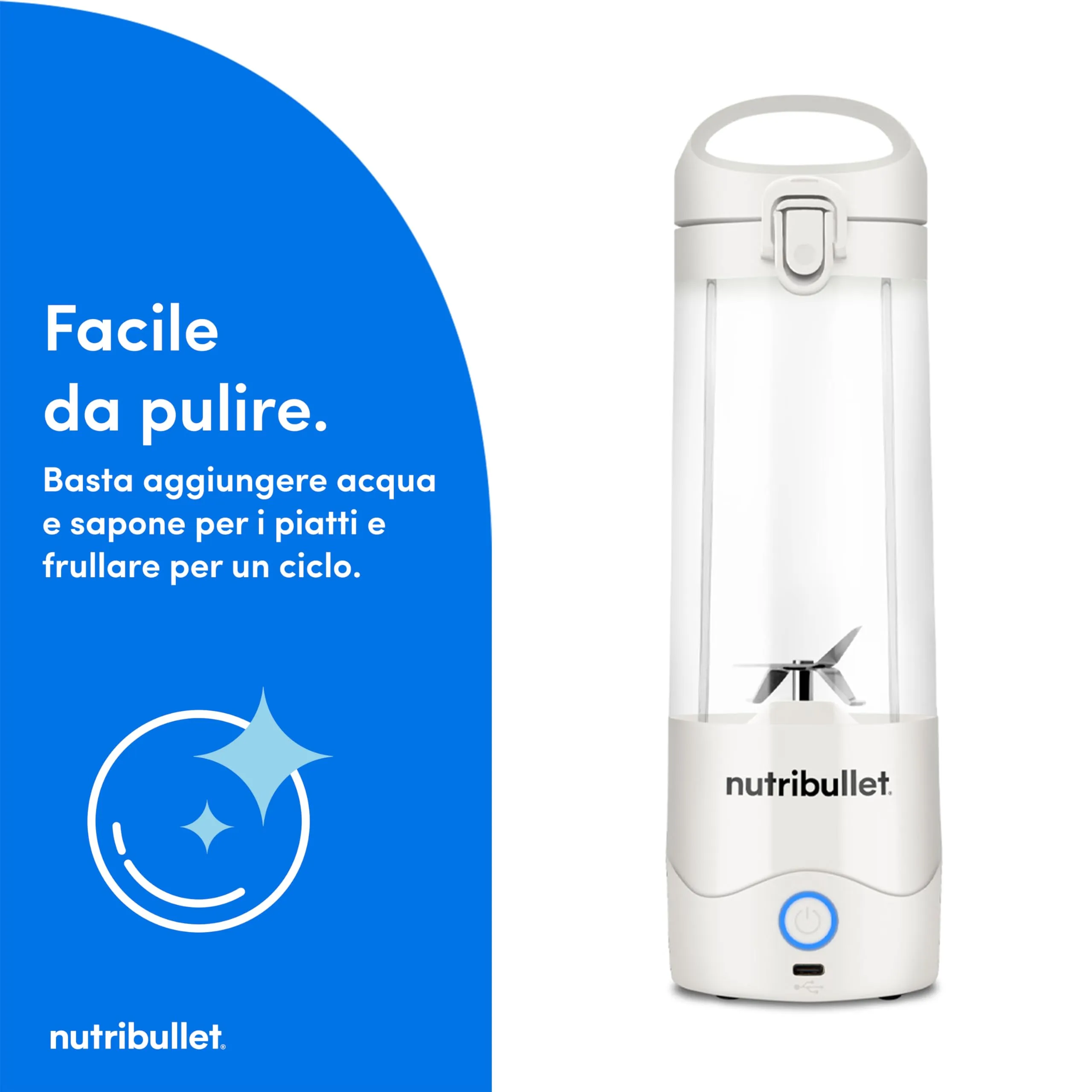 NutriBullet Portable Frullatore Portatile 475ml Bianco - immagine 6