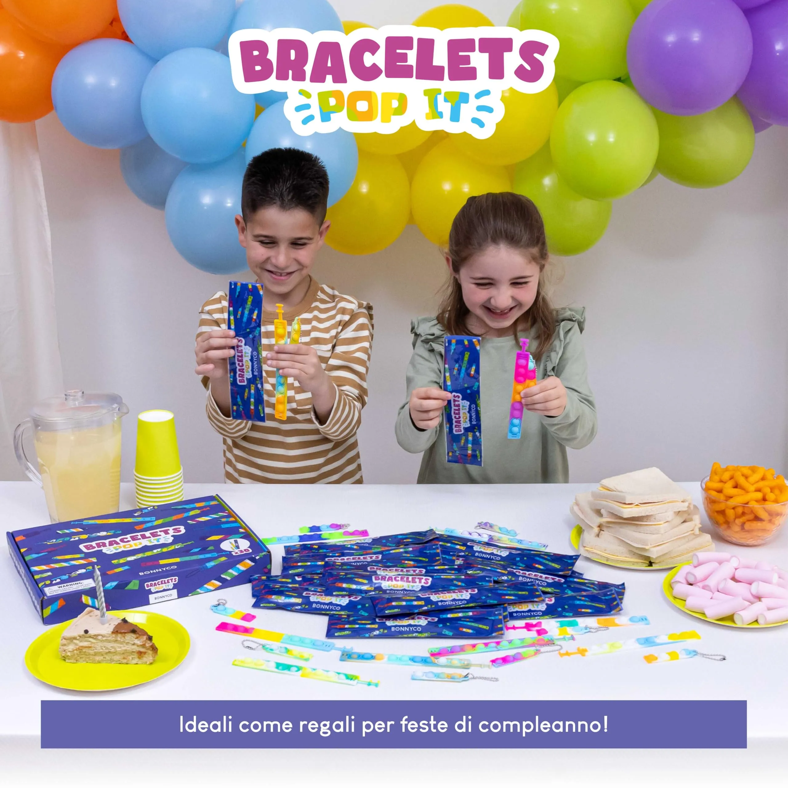 BONNYCO Braccialetti e Portachiavi Pop It, Pack 30 - immagine 9