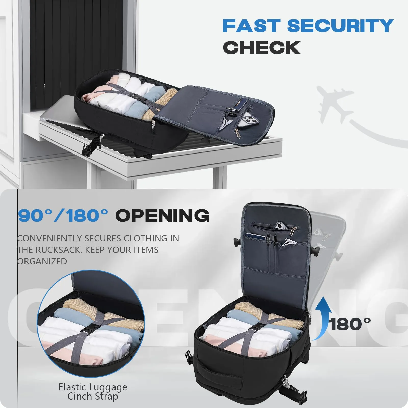 Xkdoai Zaino da Viaggio per Ryanair 40x30x20cm Bagaglio a Mano - immagine 4