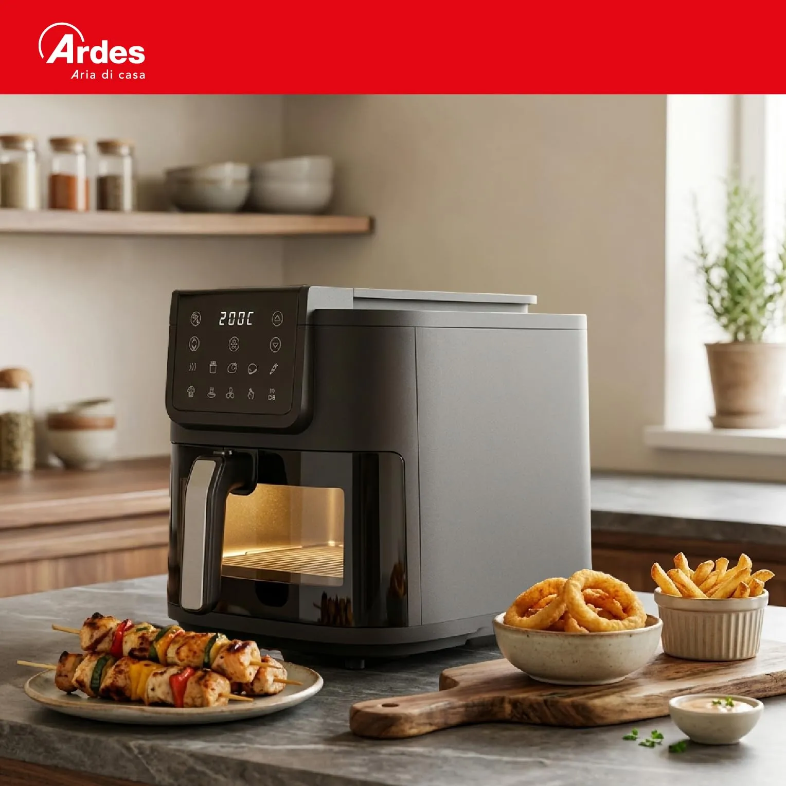 Ardes Friggisana Infinity ARFRYA08LV Friggitrice ad Aria 8 Litri 10 in 1 con Finestra e Tecnologia Rapid Air - immagine 2