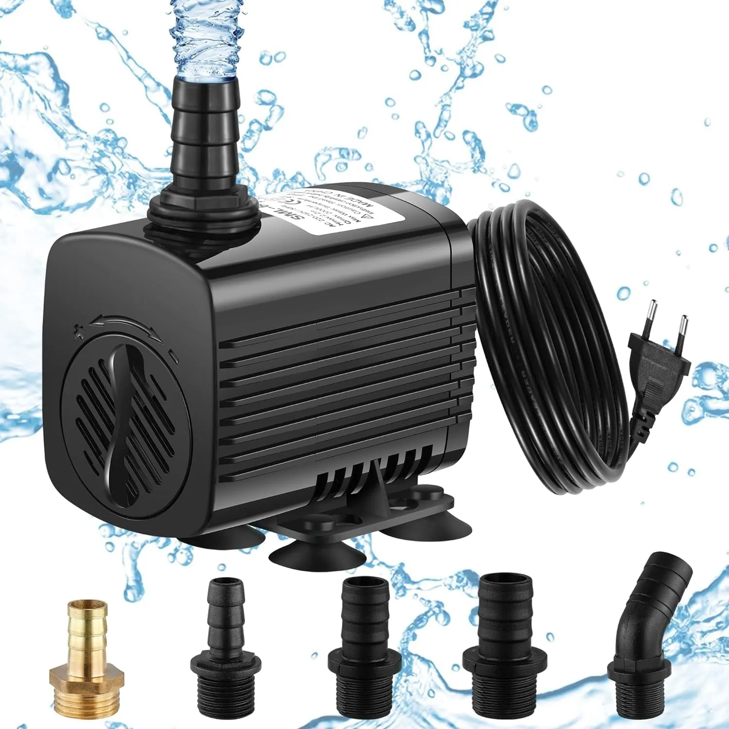 Lnicez Pompa ad Acqua Sommergibile 30W 2500L/H con 5 Ugelli e Cavo da 1,9m per Acquario, Laghetto e Fontane - immagine 1