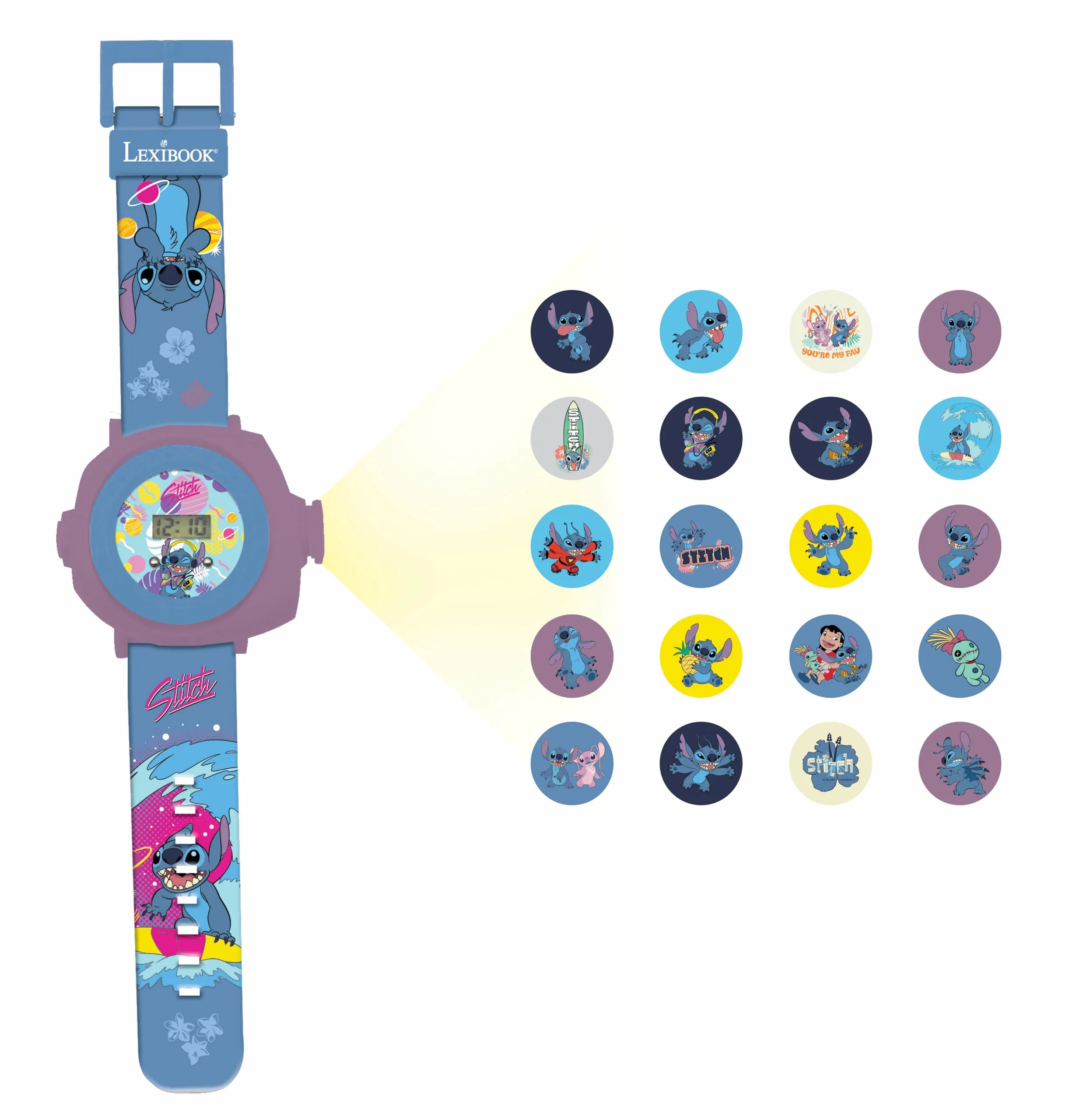Lexibook Disney Stitch Orologio a proiezione con schermo digitale DMW050D - immagine 1