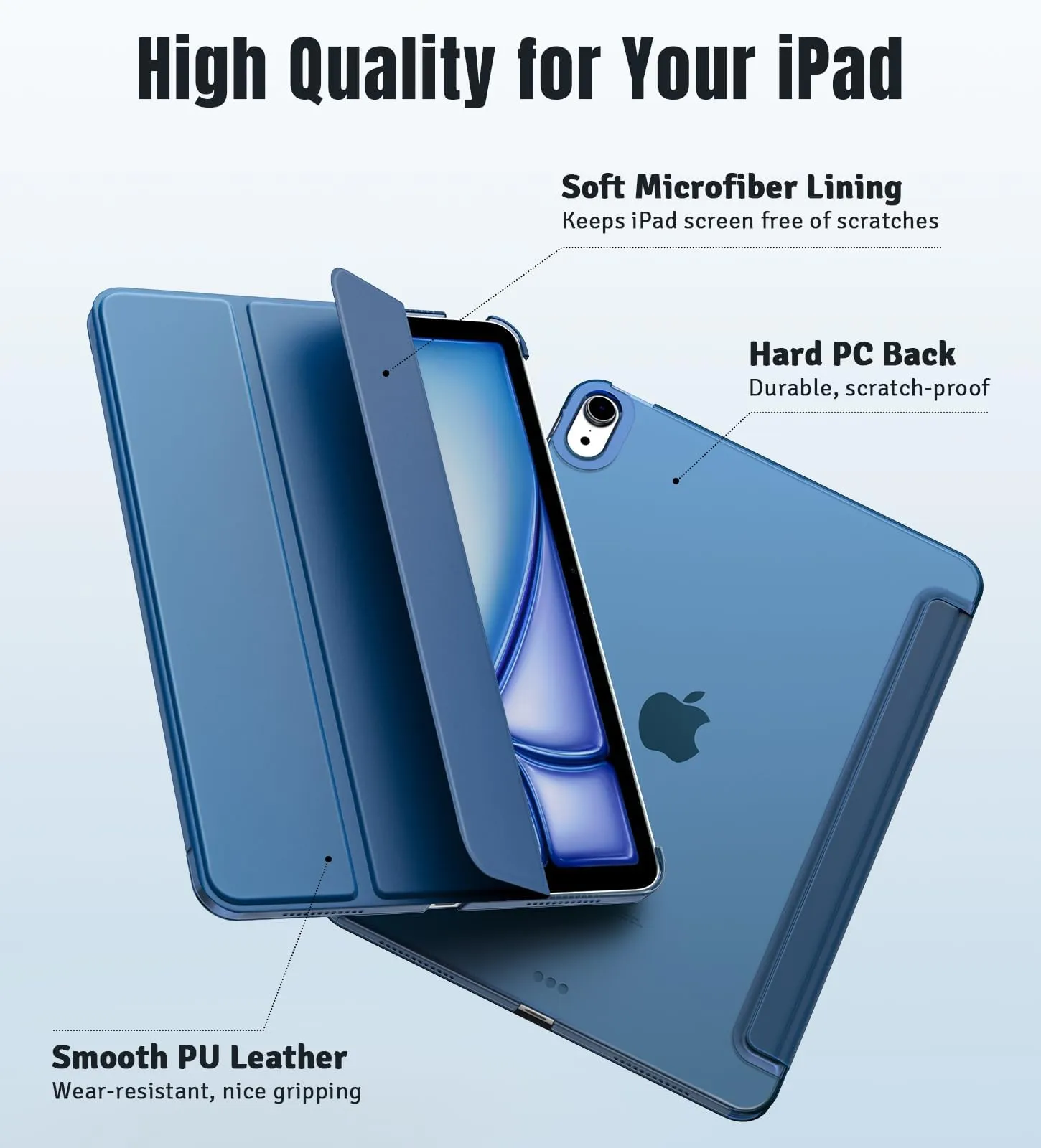 TiMOVO Cover per iPad Air 11" M4/M3/M2, Air 5a/4a Gen 10.9", Blu Abisso - immagine 3