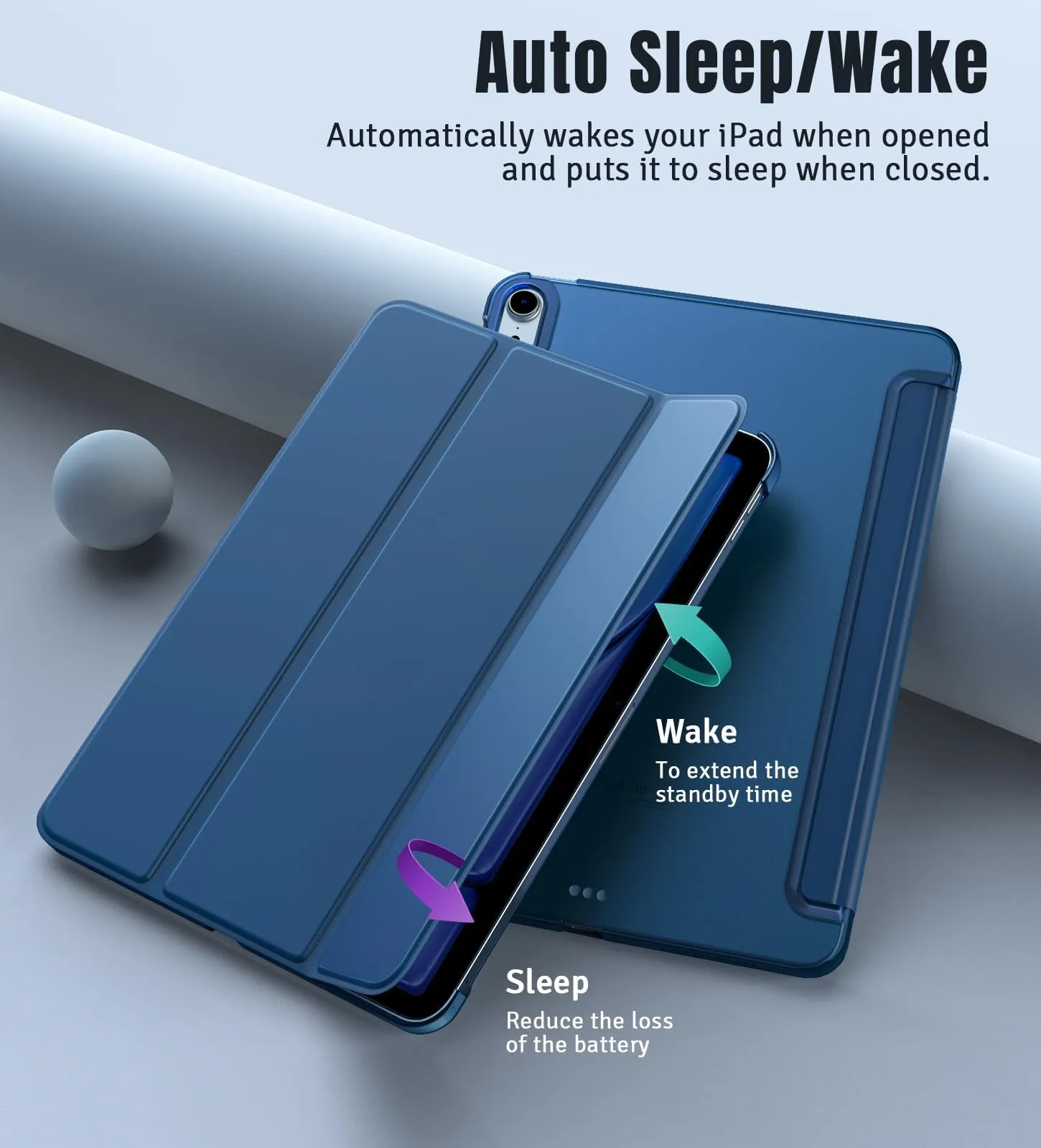 TiMOVO Cover per iPad Air 11" M4/M3/M2, Air 5a/4a Gen 10.9", Blu Abisso - immagine 7