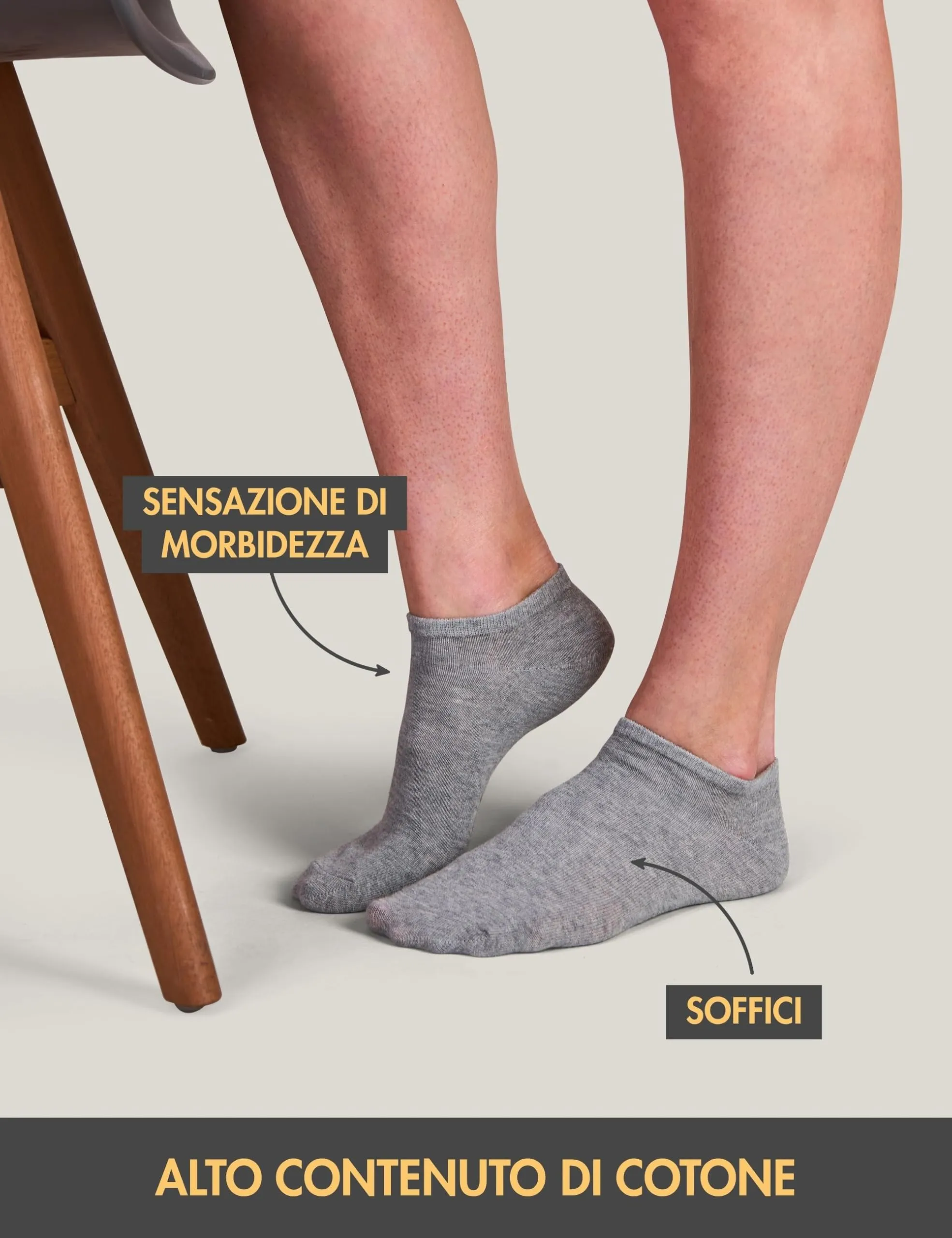 Basic Treasure Calzini Corti Unisex in Cotone, Bianchi, 12 Paia, 43-46 - immagine 4