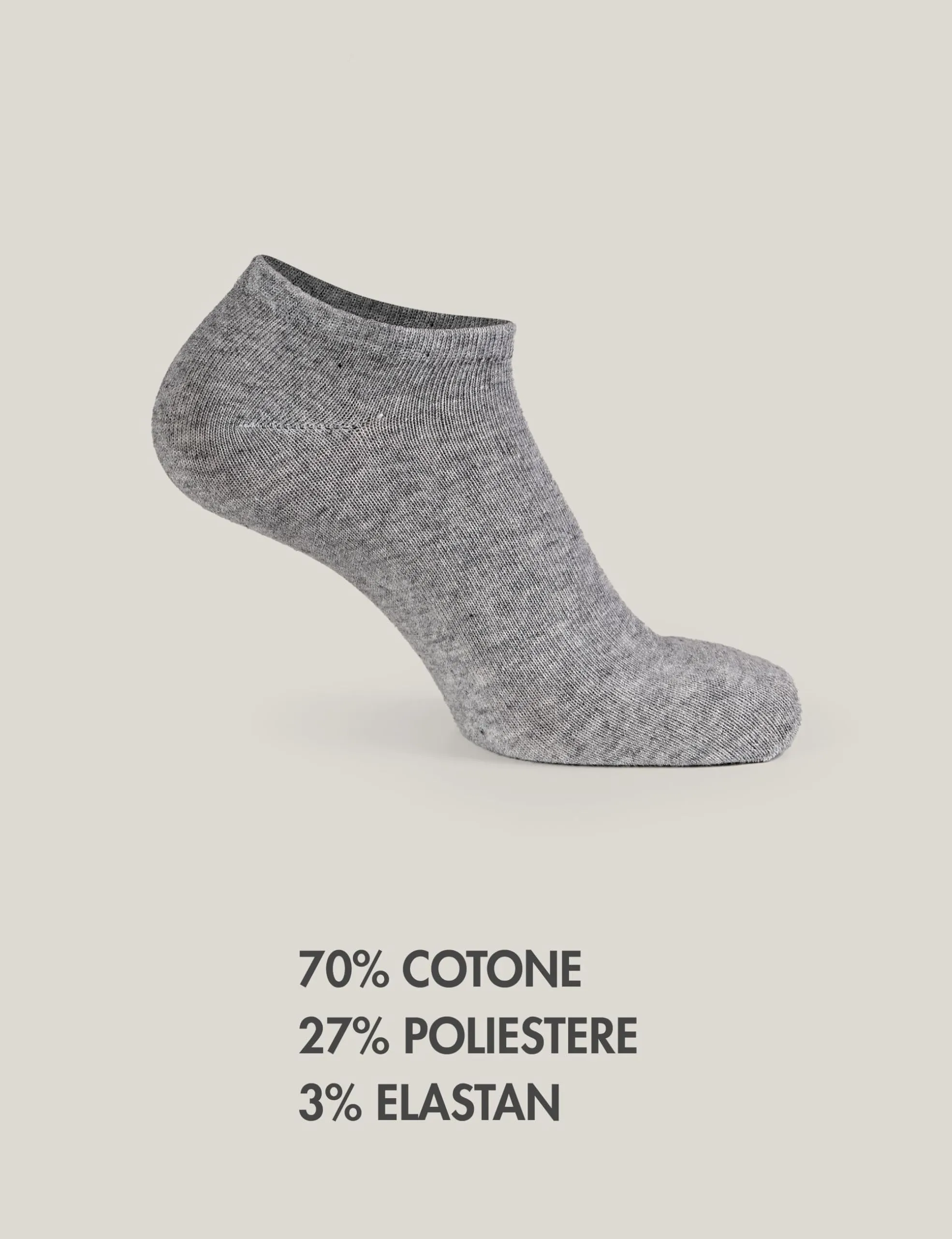 Basic Treasure Calzini Corti Uomo Donna in Cotone, Grigi, 12 Paia, 35-38 - immagine 8