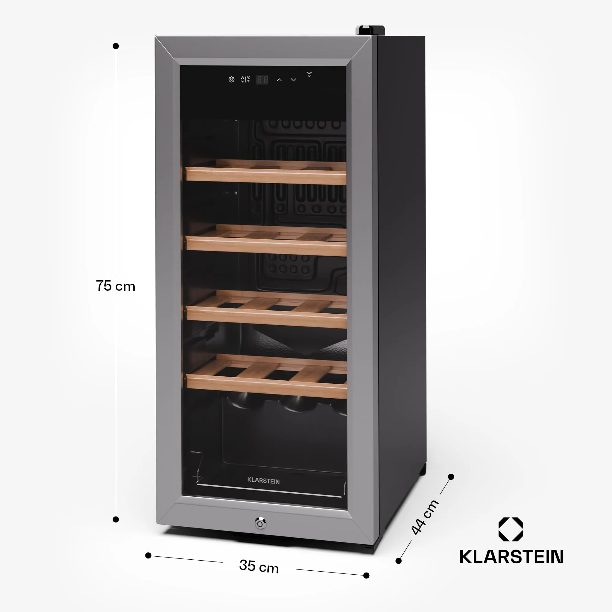 Klarstein Cantinetta Vino a Zona Singola 18 Bottiglie, 5-18°C, Touch Control - immagine 8