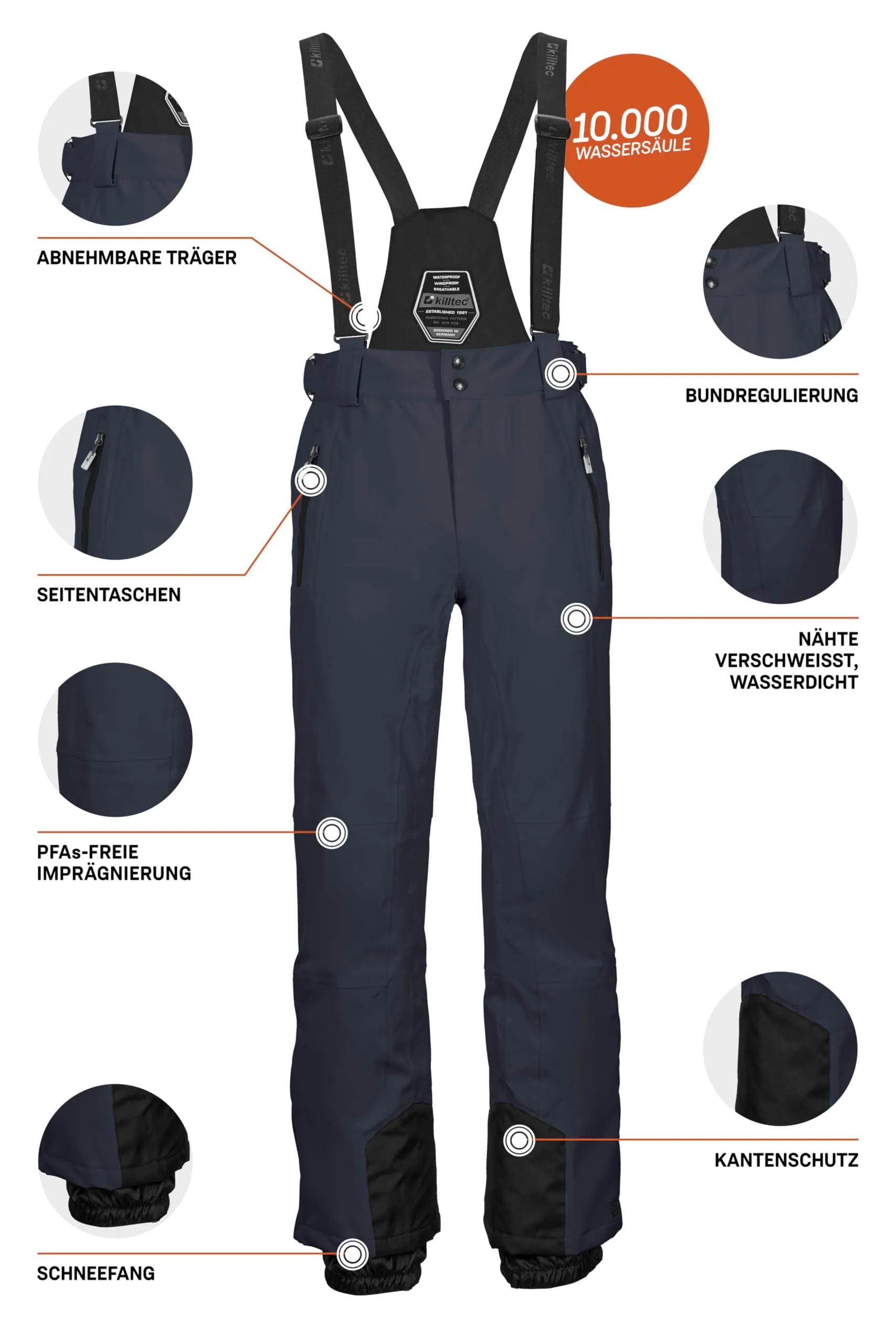 Killtec Pantaloni da Sci da Uomo Enosh, Marine, XL, 30920-000 - immagine 5