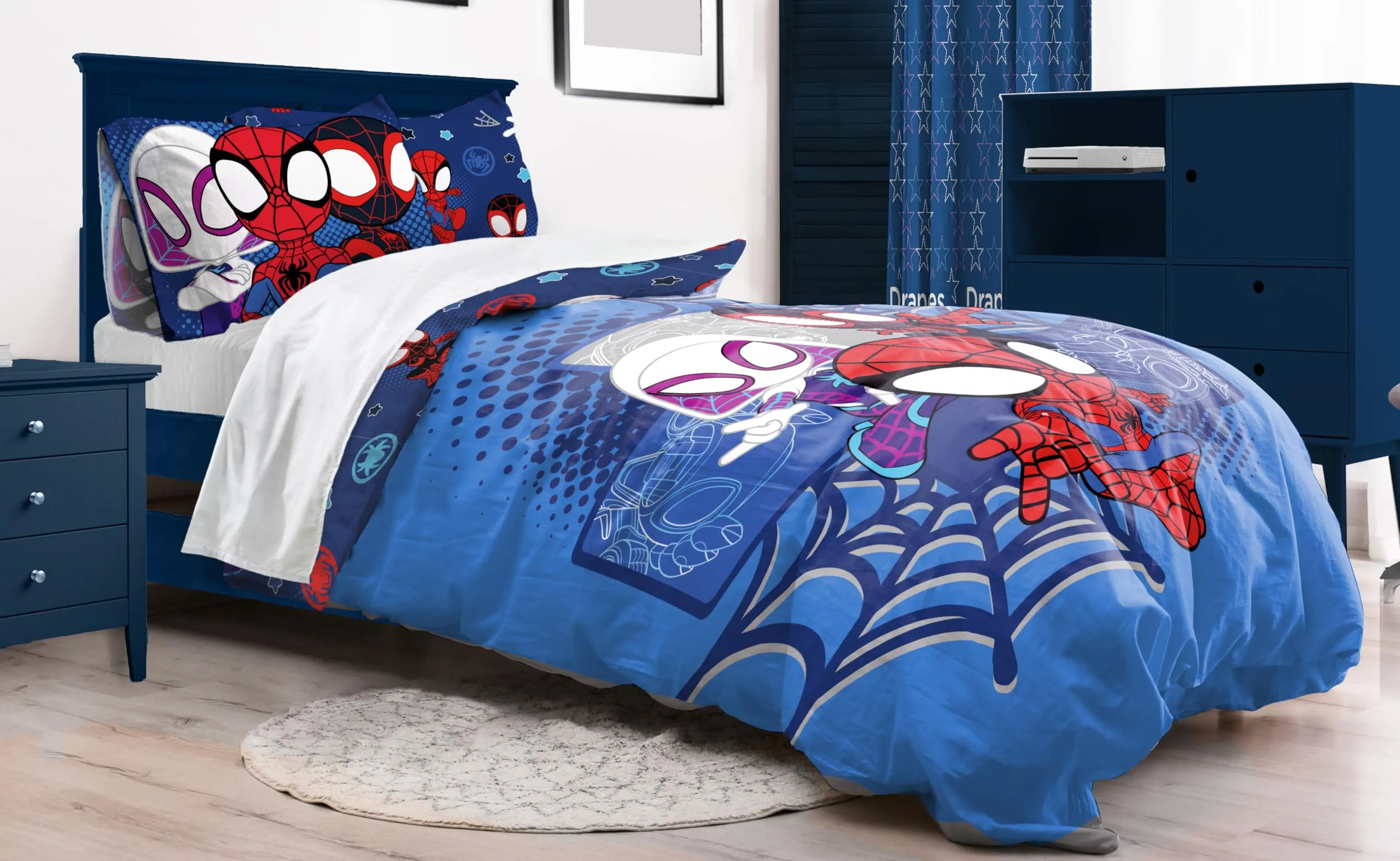 Jay Franco Set Copripiumone Singolo Marvel Spidey e i Suoi Incredibili Amici Vroom 100% Cotone con Federa 50x70 - immagine 6