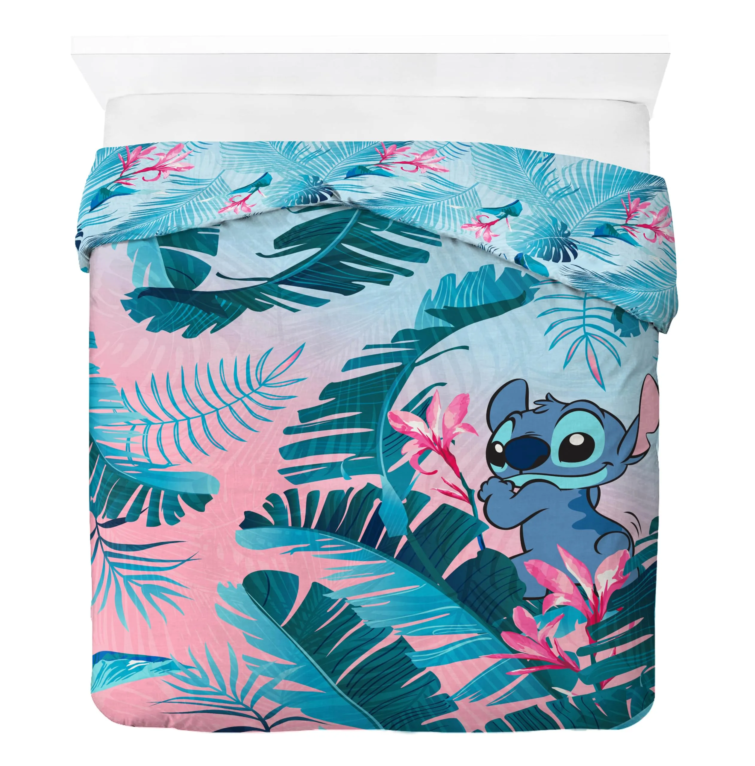 Jay Franco Disney Lilo & Stitch Completo Piumone Matrimoniale 100% Cotone Floreale con Federe 200x200/50x70 - immagine 2