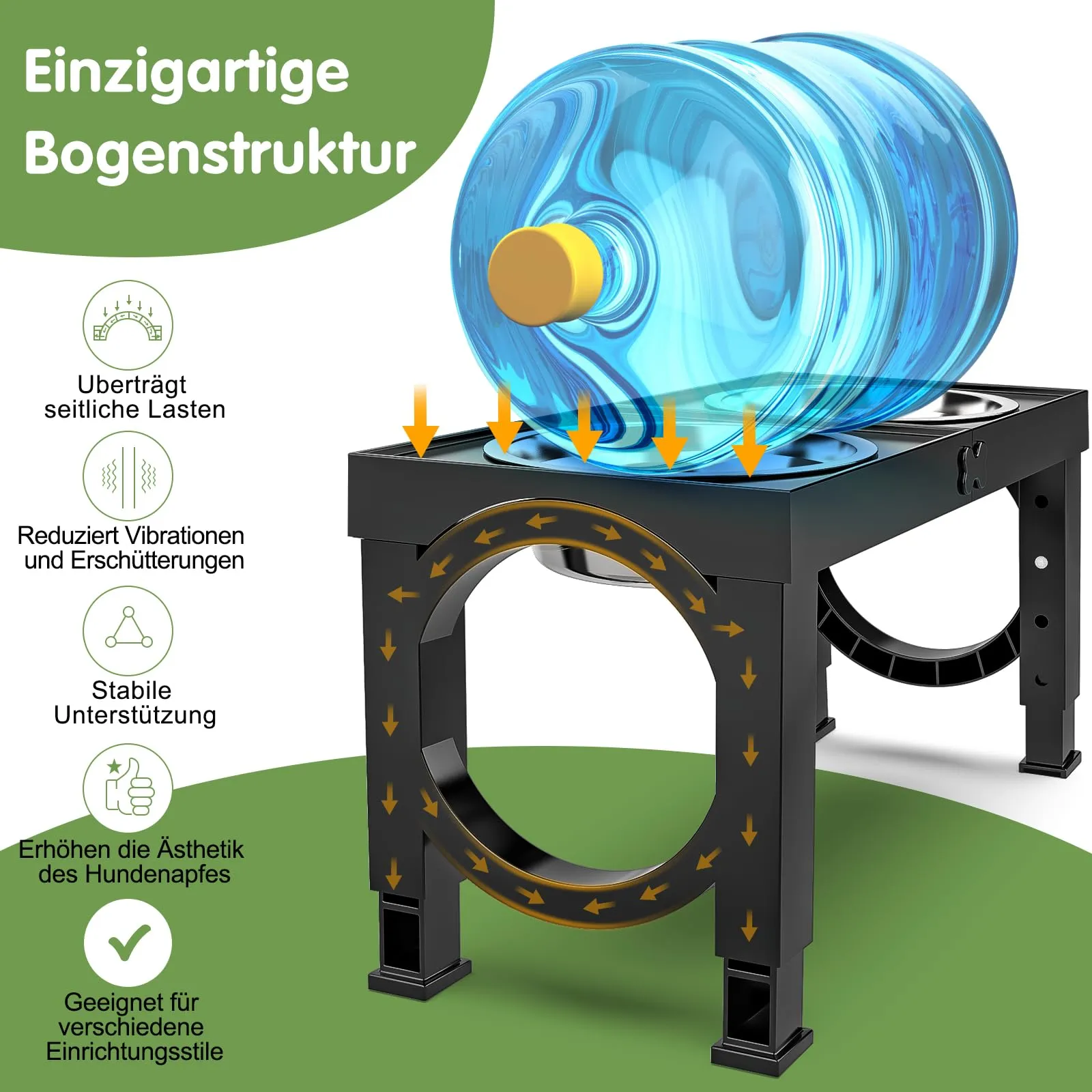 X XBEN Ciotole Rialzate per Cani, 5 Altezze Regolabili, 2 Ciotole in Acciaio Inox da 1200 ML, Pieghevole e Antiscivolo - immagine 3