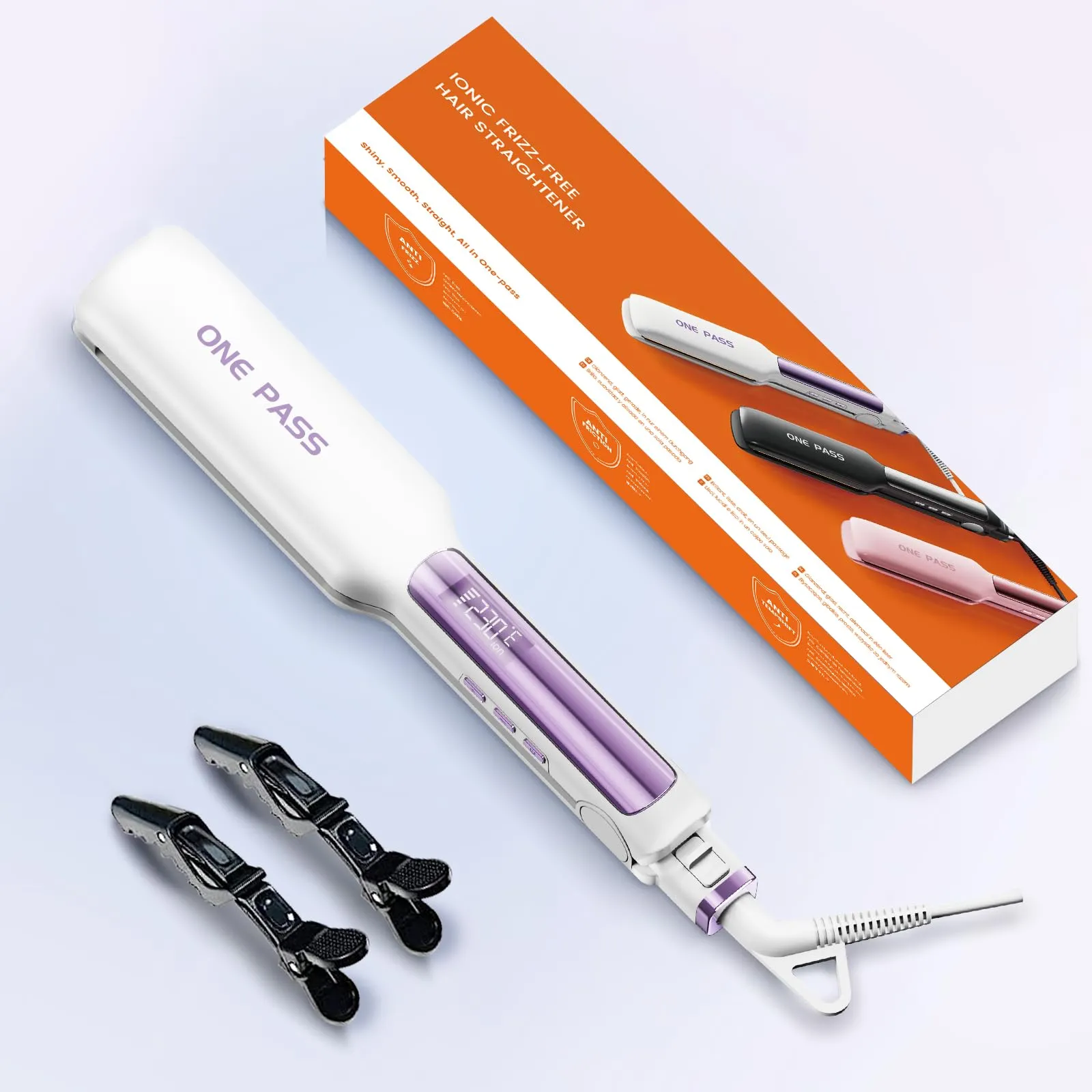 Faszin Piastra per Capelli Professionale in Titanio 42mm, Bianco - immagine 6