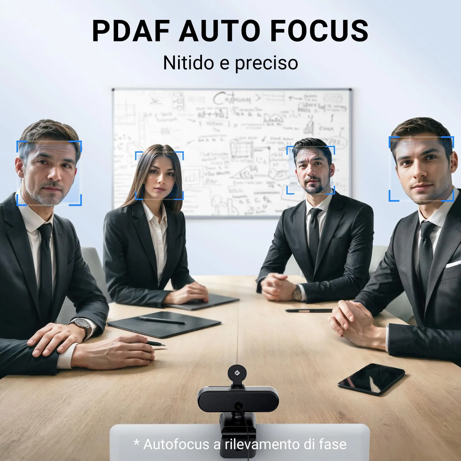 EMEET C960 AF Webcam 1080p Full HD con PDAF, Doppio Microfono e Copriobiettivo - immagine 4