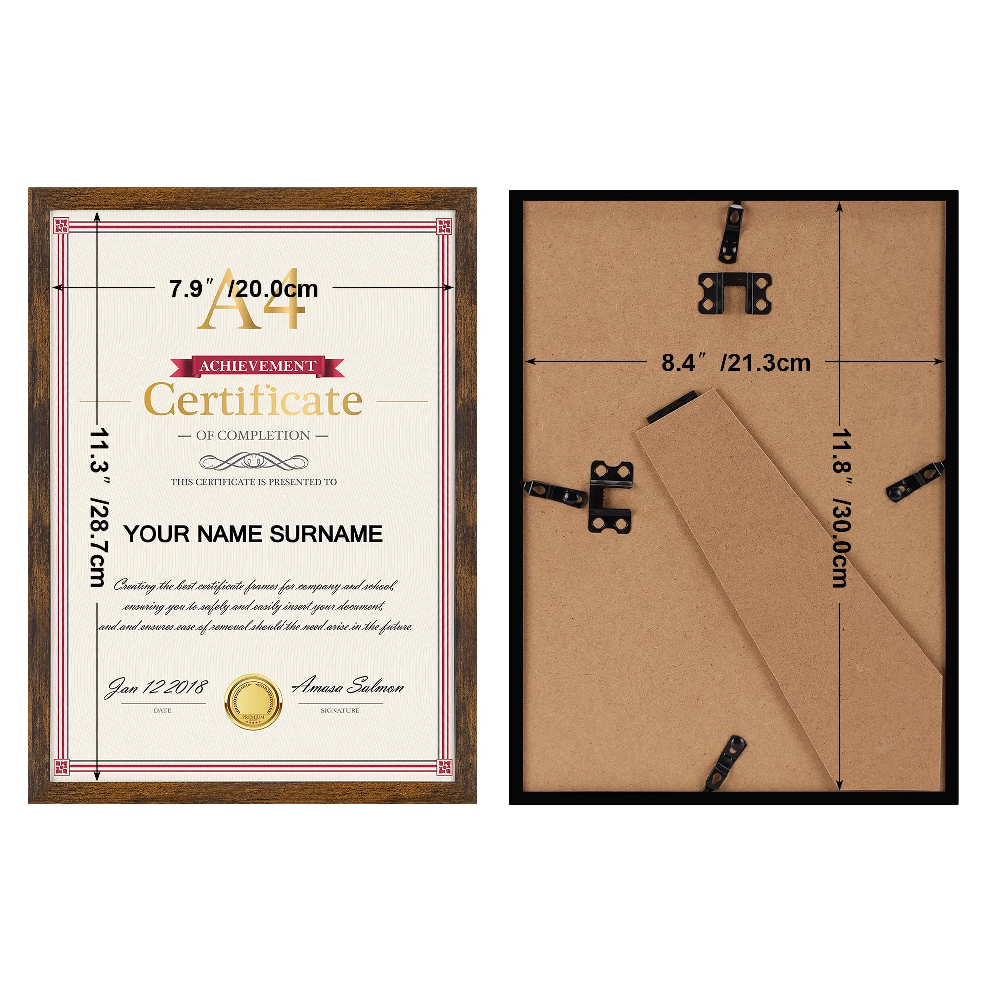 Giftgarden Cornice A4 Marrone Rustico - immagine 2