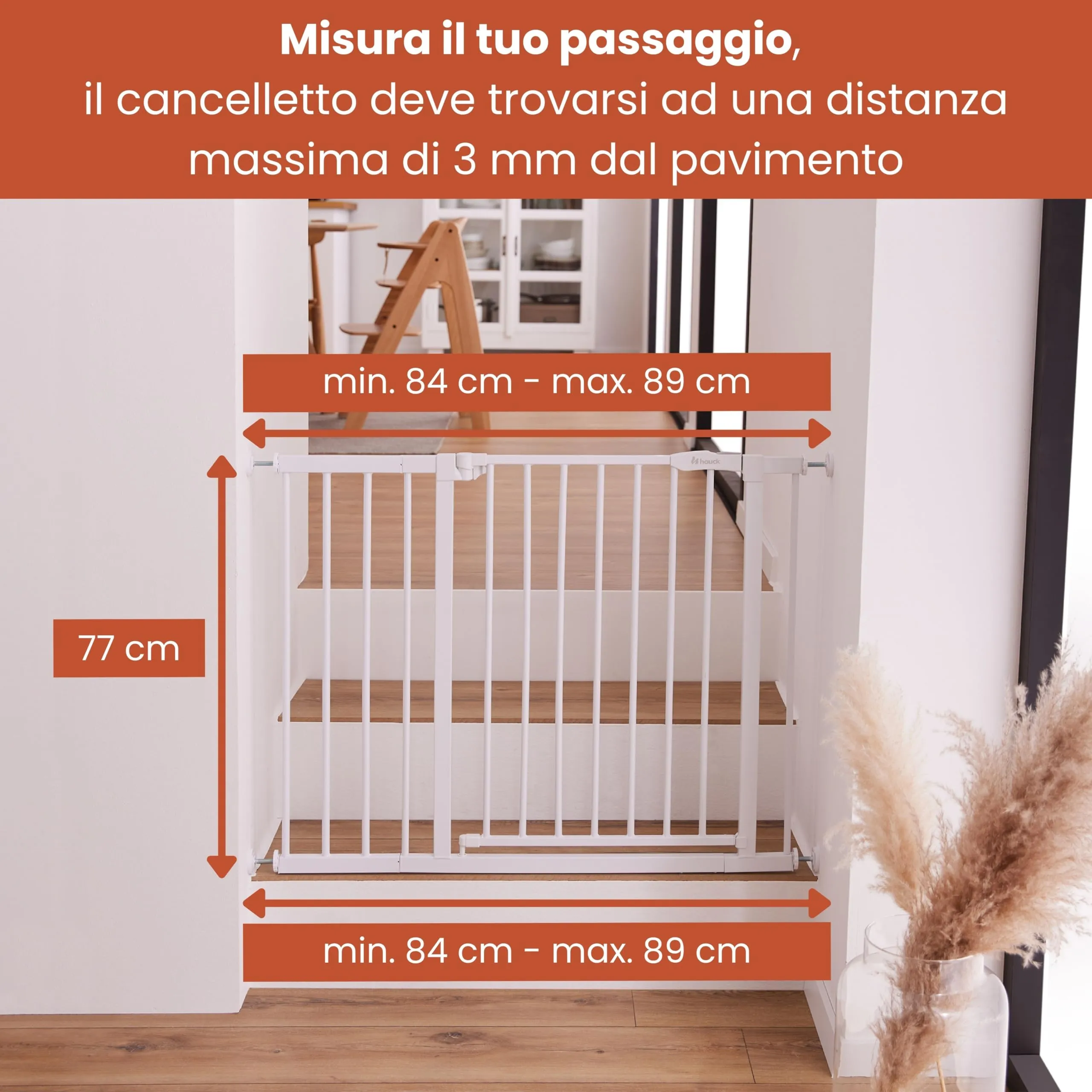 hauck Cancelletto di Sicurezza con Prolunga 9 cm, senza Fori, White - immagine 3
