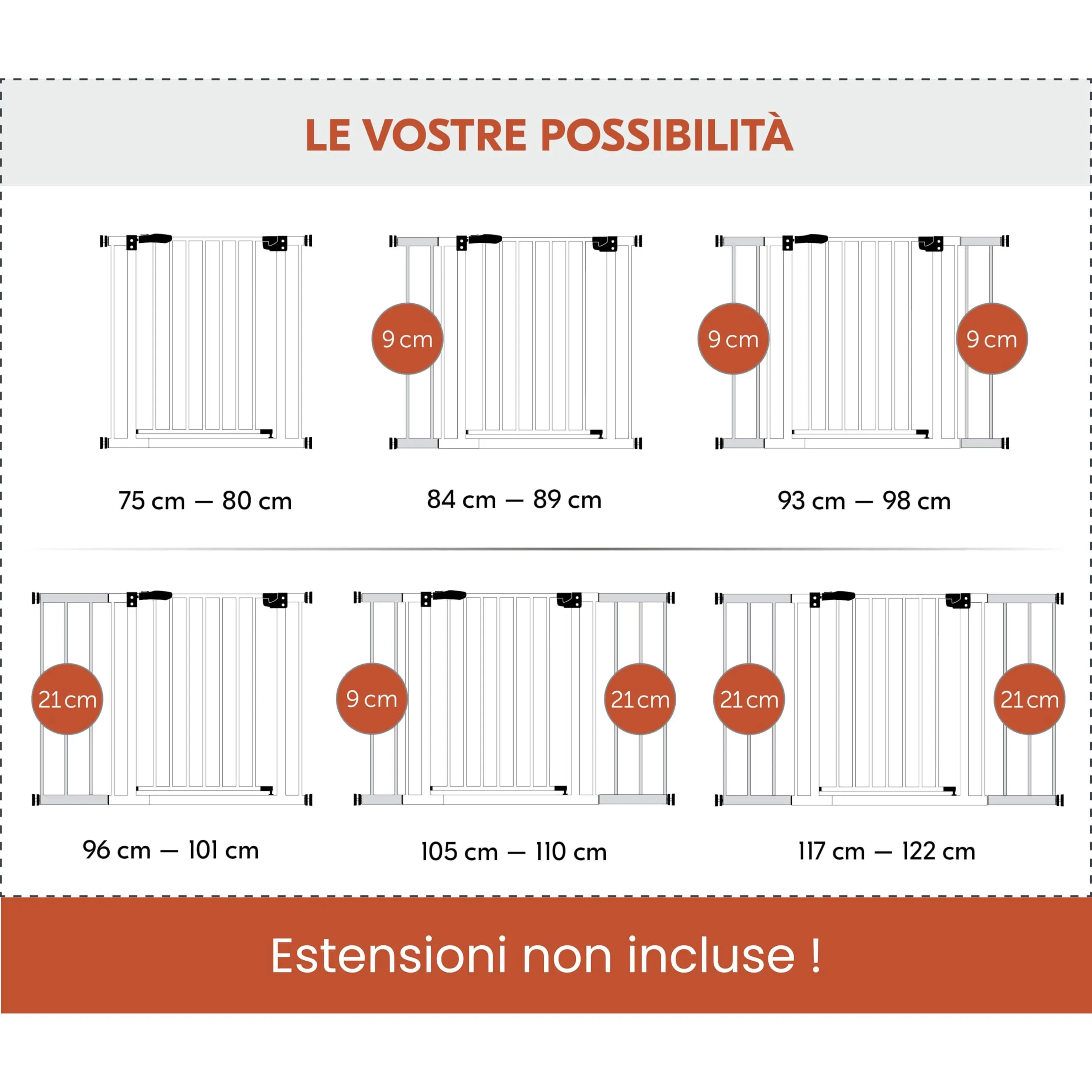 hauck Cancelletto di Sicurezza senza Fori, White, 75-80 cm - immagine 6