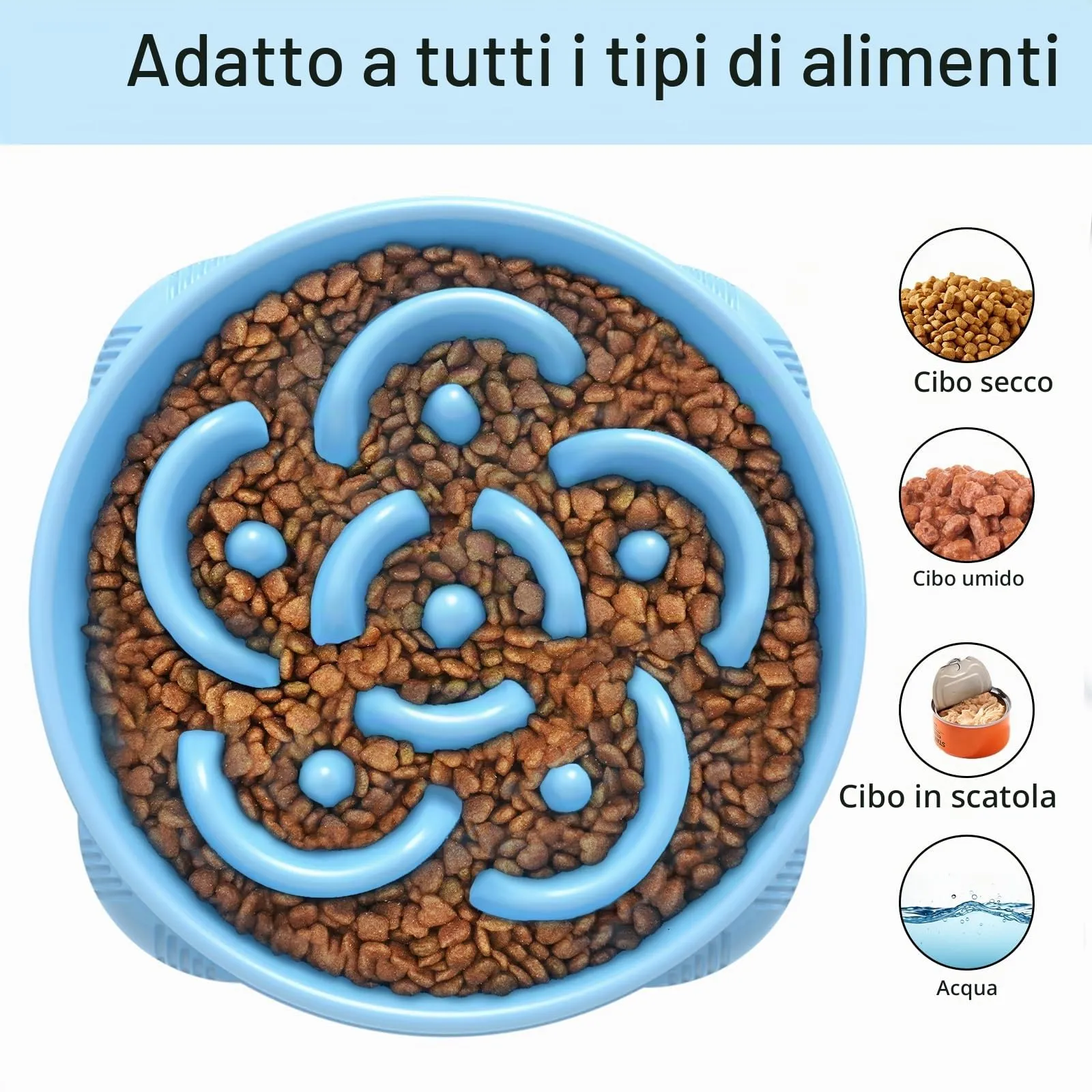 MateeyLife Ciotola Anti Ingozzamento per Cani Taglia Media e Grande, 2 Pezzi, 26,5 cm (Azzurro Chiaro & Blu Scuro) - immagine 6