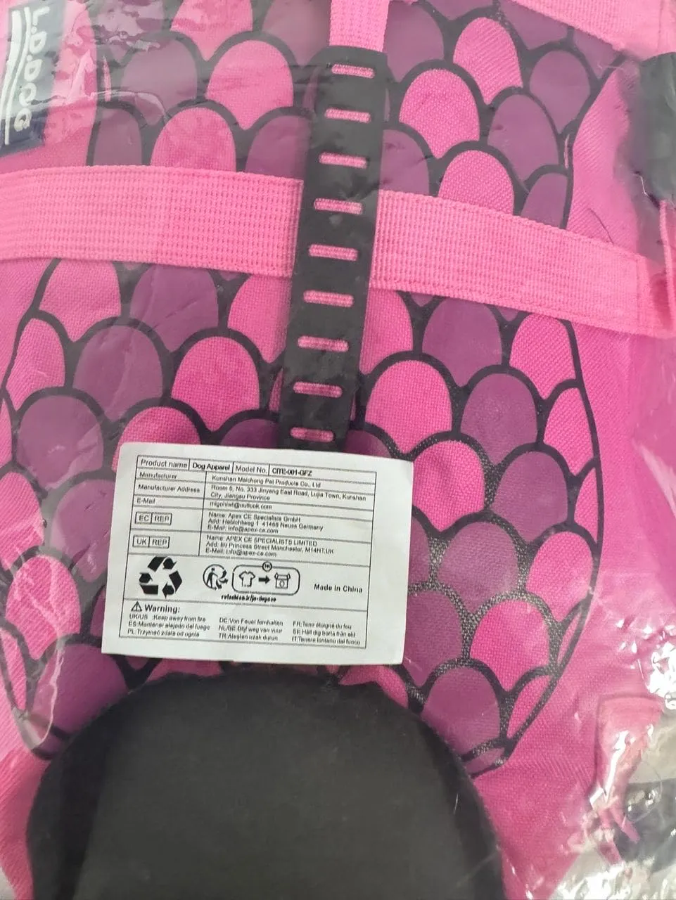 CITÉTOILE Giubbotto di Salvataggio per Cani a Forma di Sirena con Manico, Rosa, S - immagine 9