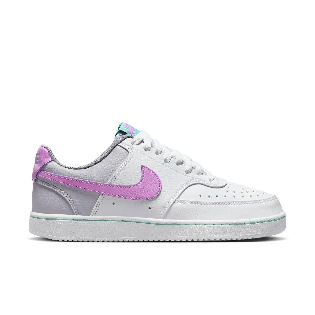 Nike W Court Vision Lo NN Low Top - White Rush Fuchsia Pewter Emerald Rise - 38.5 EU - immagine 2