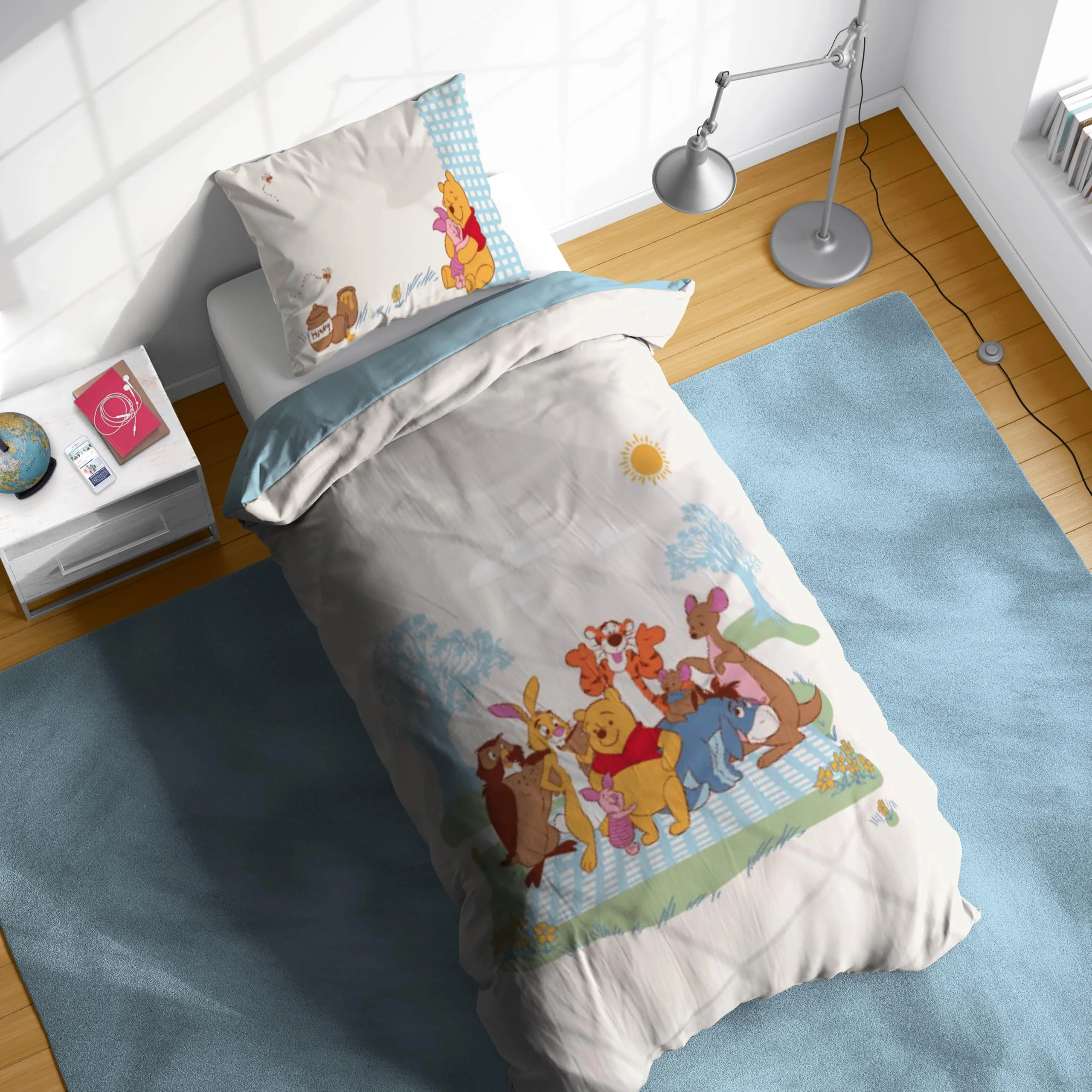 Jay Franco Disney Winnie The Pooh Set di biancheria da letto, 2 pezzi, bianco, singolo - immagine 2