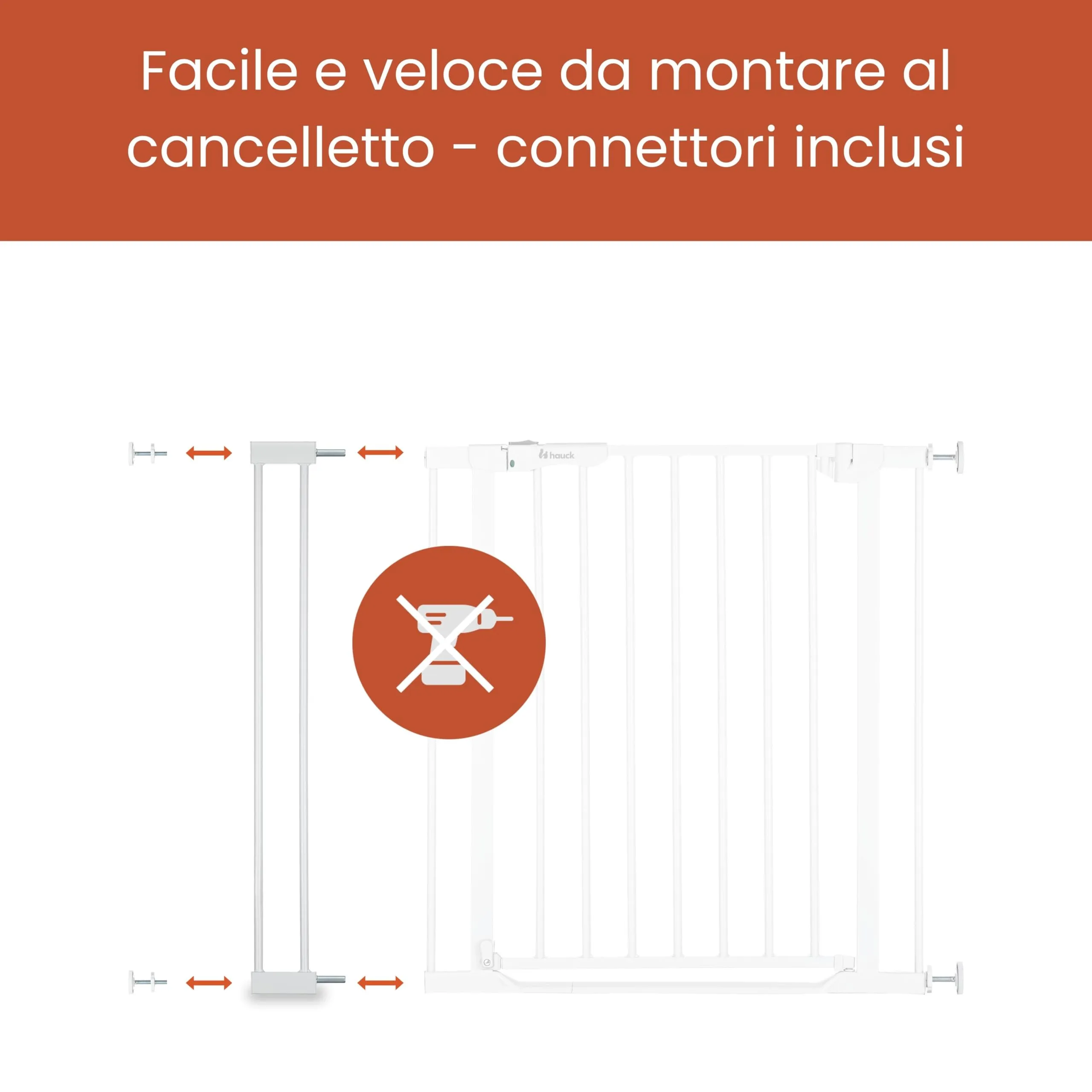 hauck Prolunga 9 cm per Cancelletto Porta e Scale, White - immagine 4