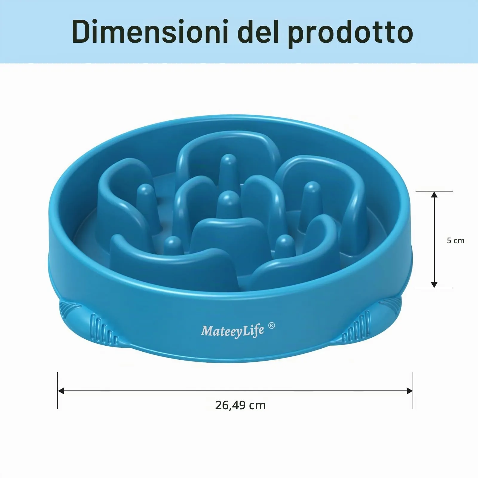 MateeyLife Ciotola per Cani con Alimentazione Lenta, Anti-Soffocamento e Labirinto, Taglia Grande - immagine 3