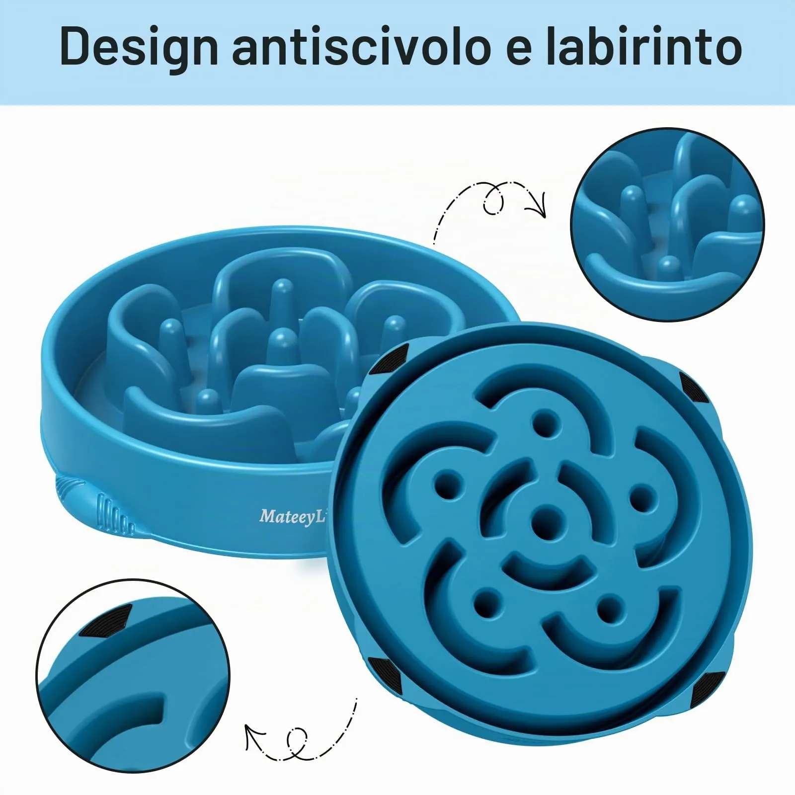 MateeyLife Ciotola per Cani con Alimentazione Lenta, Anti-Soffocamento e Labirinto, Taglia Grande - immagine 4