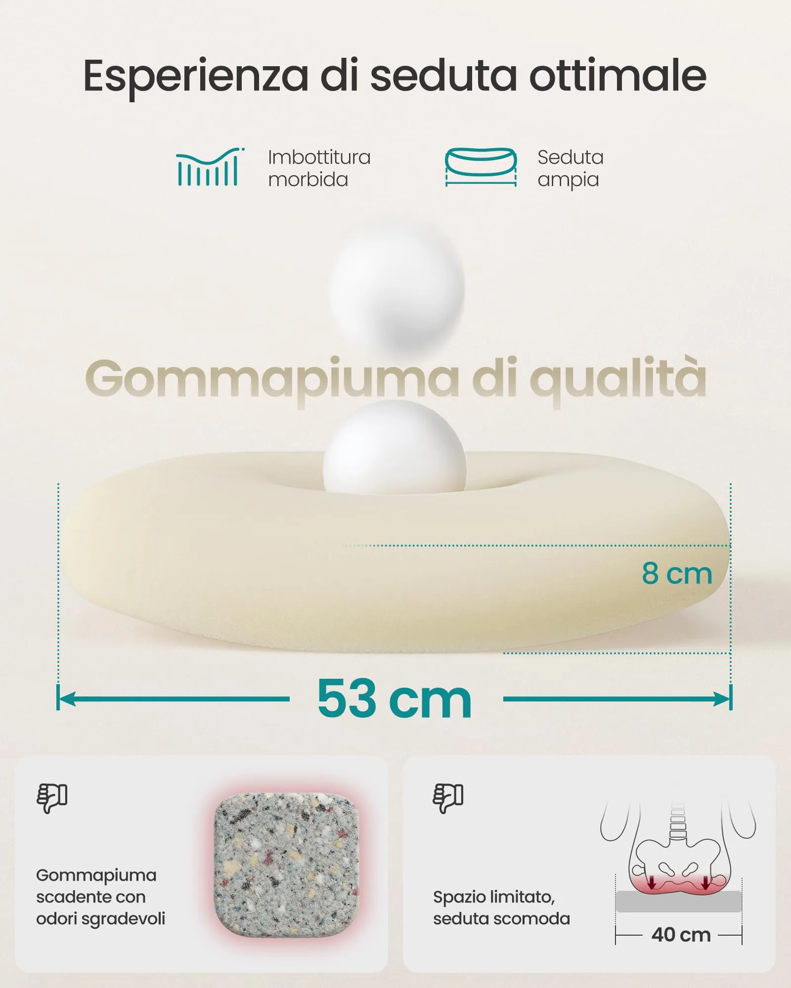 SONGMICS Sedia da Ufficio Girevole Ergonomica in Rete, Supporto Lombare, Braccioli Pieghevoli, Beige Cappuccino OBN037K02 - immagine 5