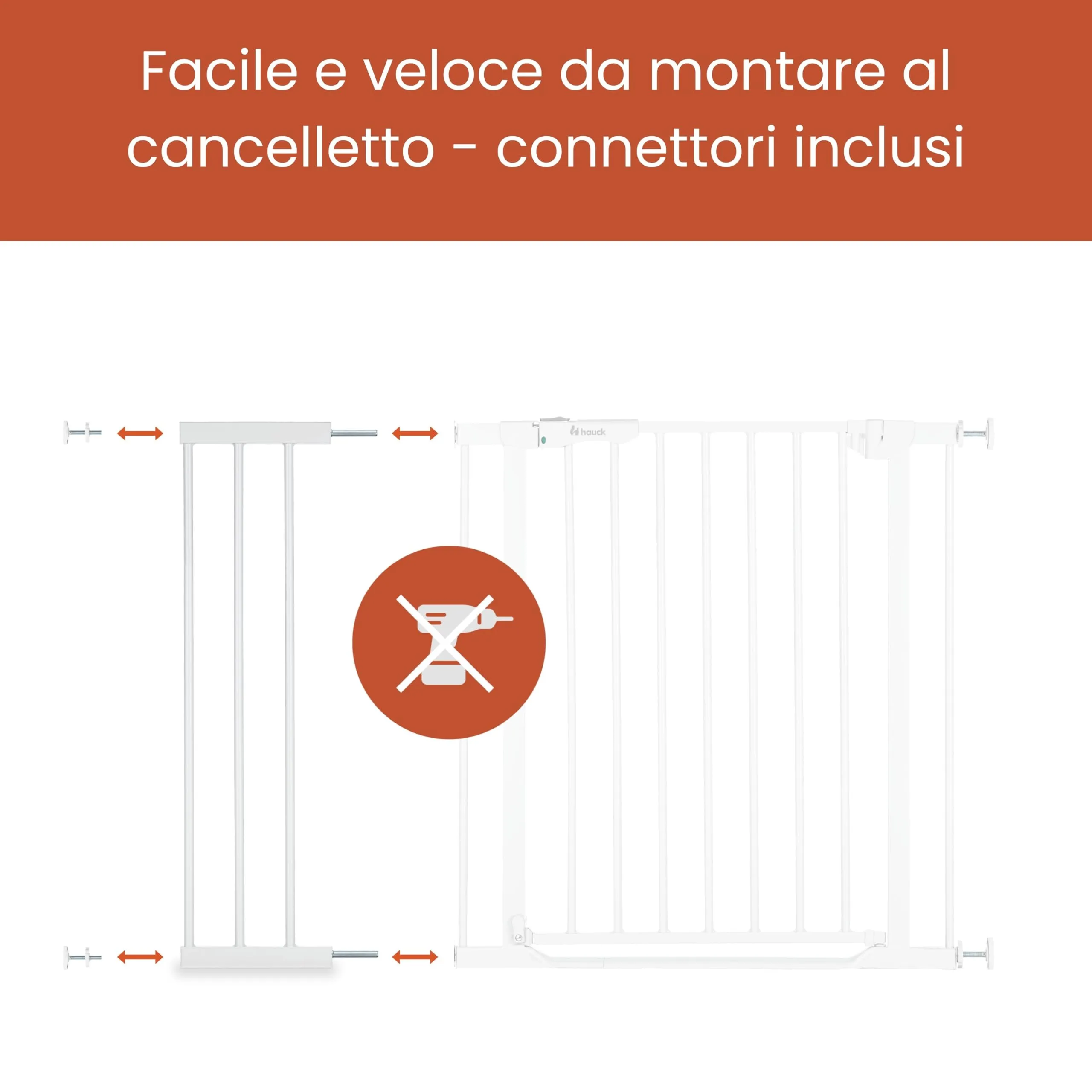 hauck Prolunga 21 cm per Cancelletto Porta e Scale senza Fori, White - immagine 4