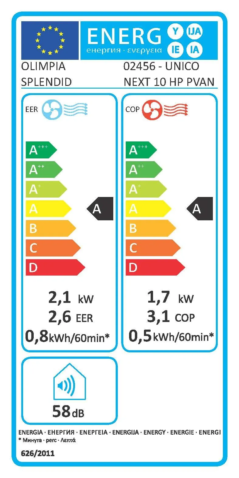 Olimpia Splendid Unico Next 10 HP PVAN Climatizzatore a Pompa di Calore Senza Unità Esterna, 2,5 kW, Classe A, Wifi Integrato - immagine 4