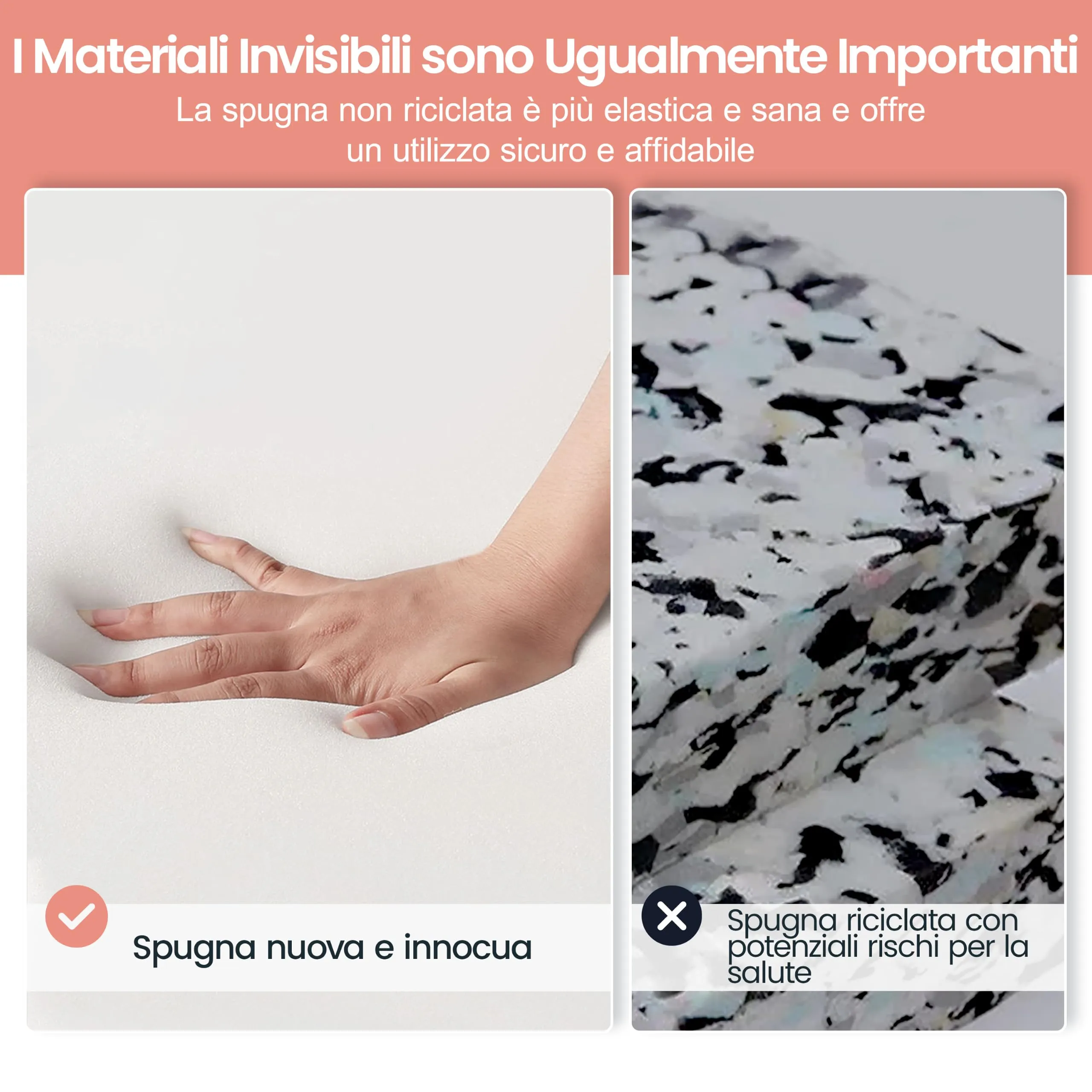 Yaheetech Sedia da Ufficio Ergonomica con Supporto Lombare, Bianco/Rosa - immagine 5