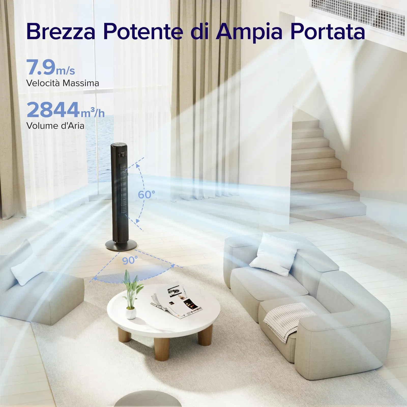 Levoit Ventilatore a Torre Wi-Fi Classic Pro Smart, 108 cm, Nero - immagine 4