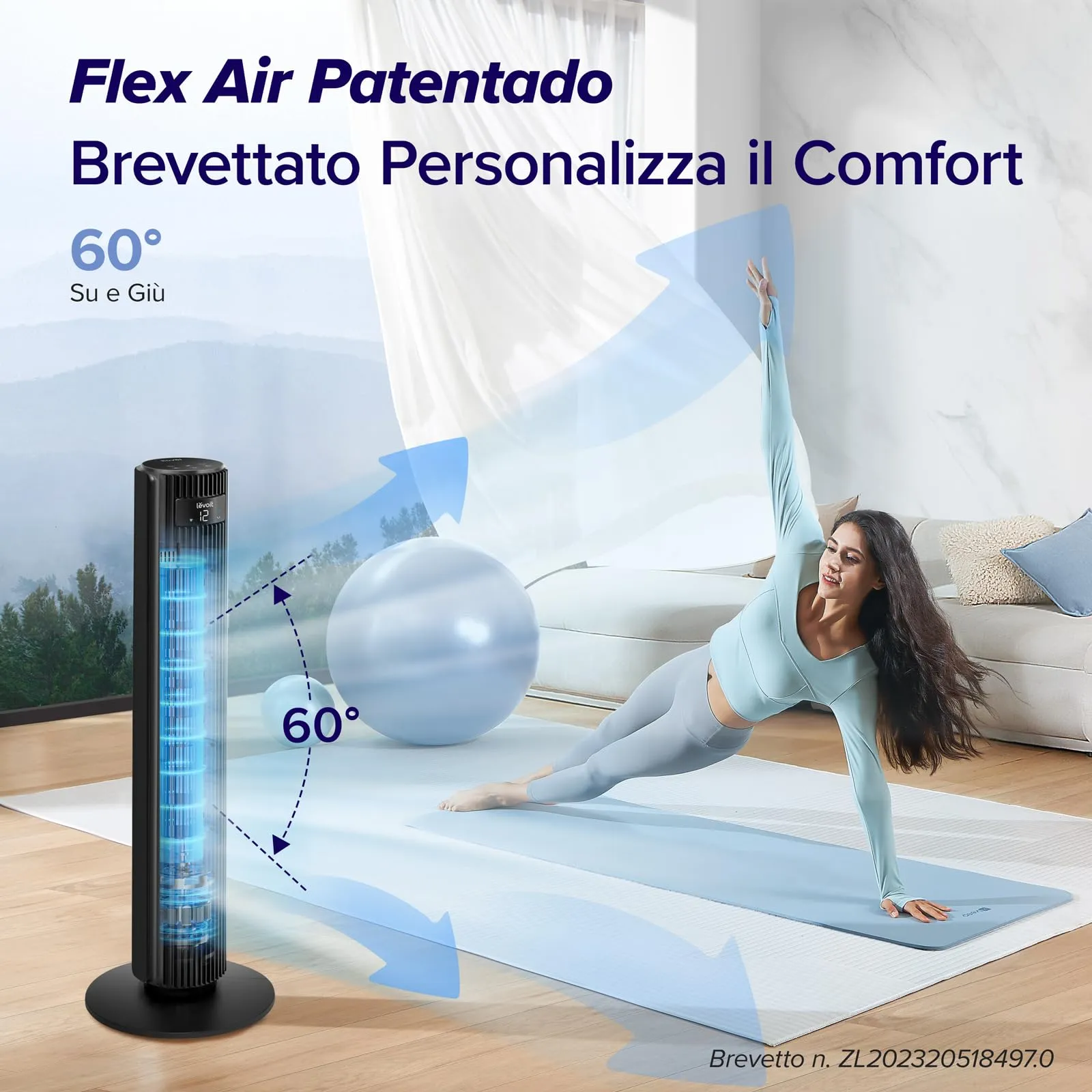 Levoit Ventilatore a Torre Wi-Fi Classic Pro Smart, 108 cm, Nero - immagine 5