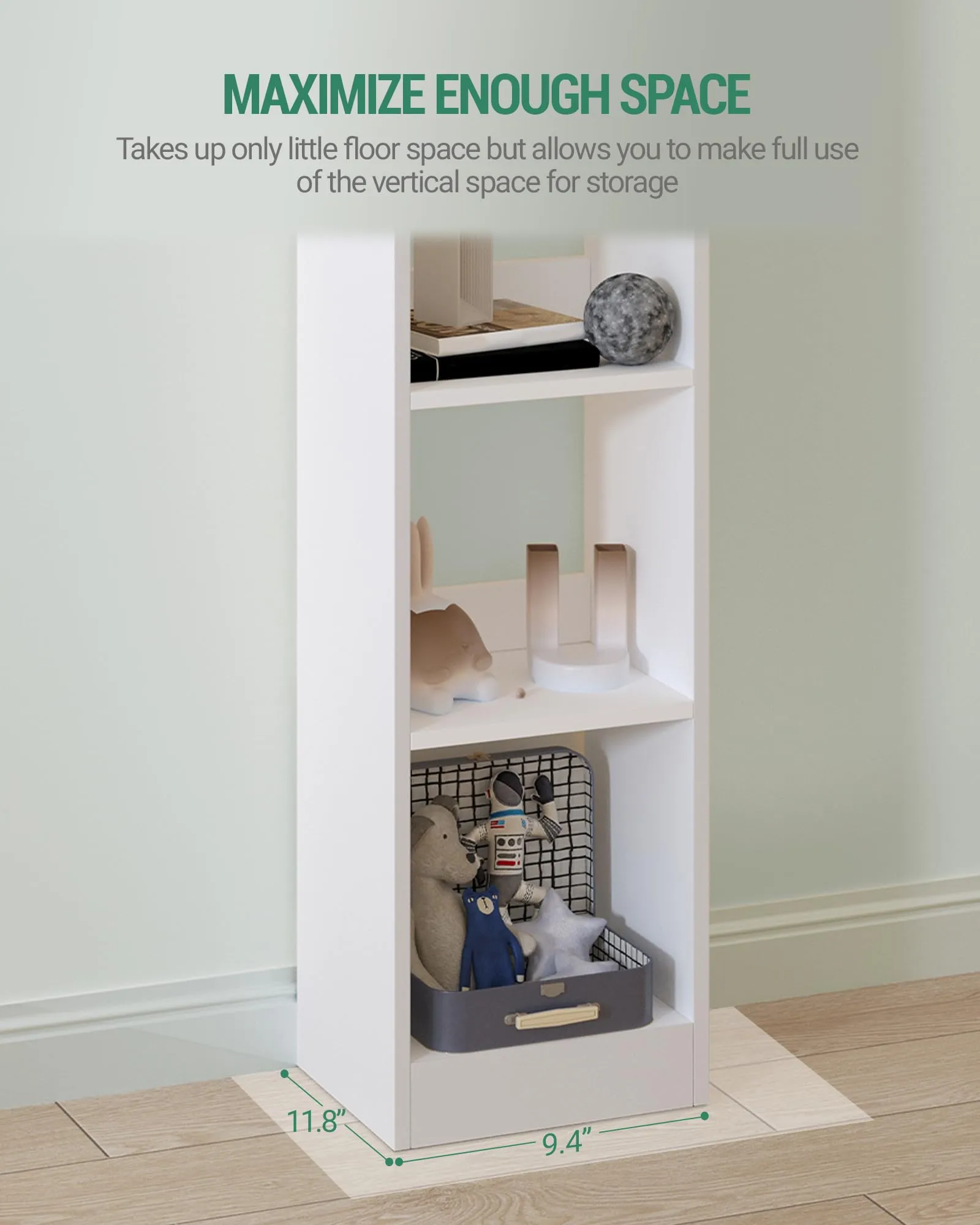 Hzuaneri Libreria a 5 Ripiani, 24 x 30 x 153,2 cm, Bianco - immagine 6