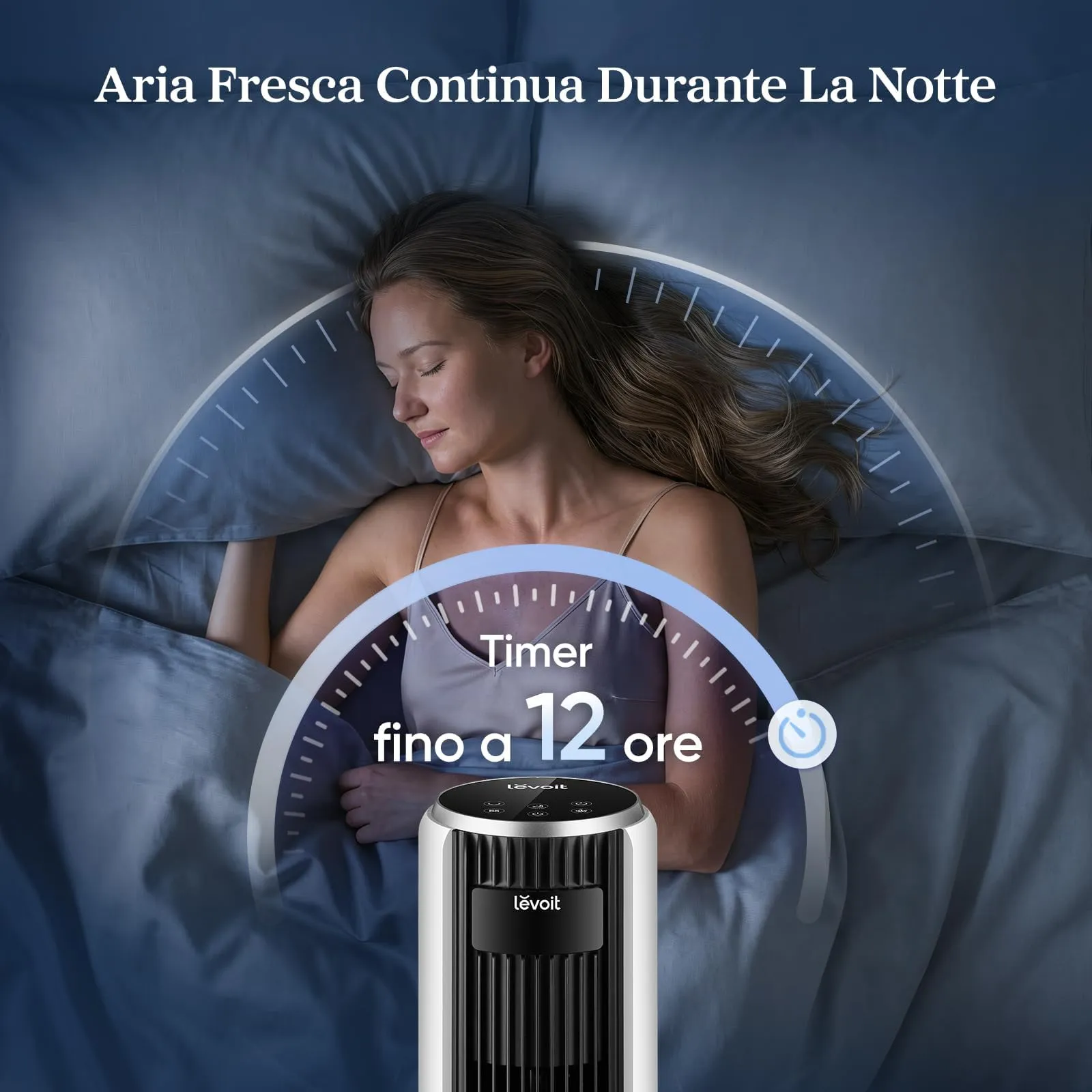 Levoit Ventilatore a Torre LTF-F362-WEU, 92 cm, Bianco - immagine 2