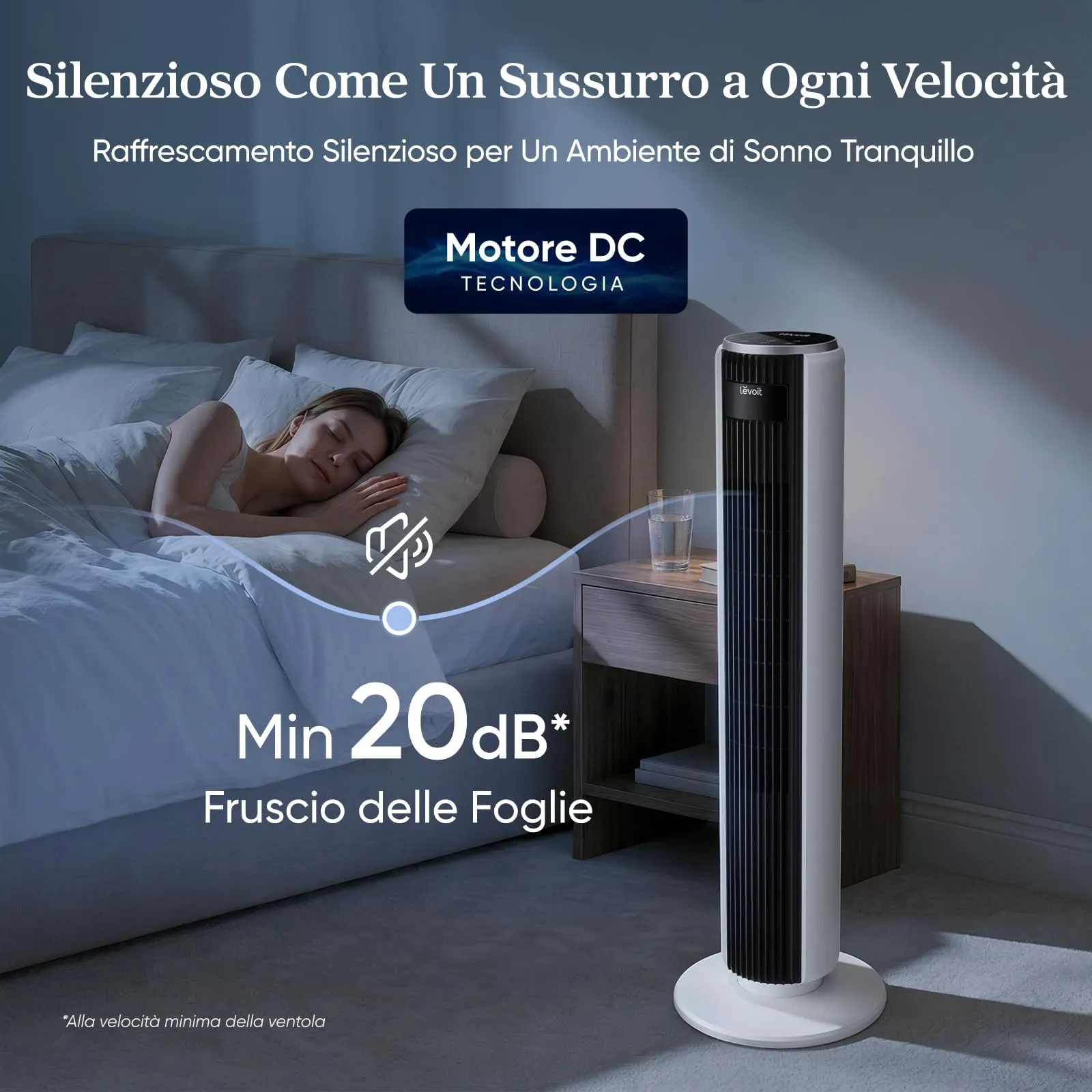 Levoit Ventilatore a Torre LTF-F362-WEU, 92 cm, Bianco - immagine 4