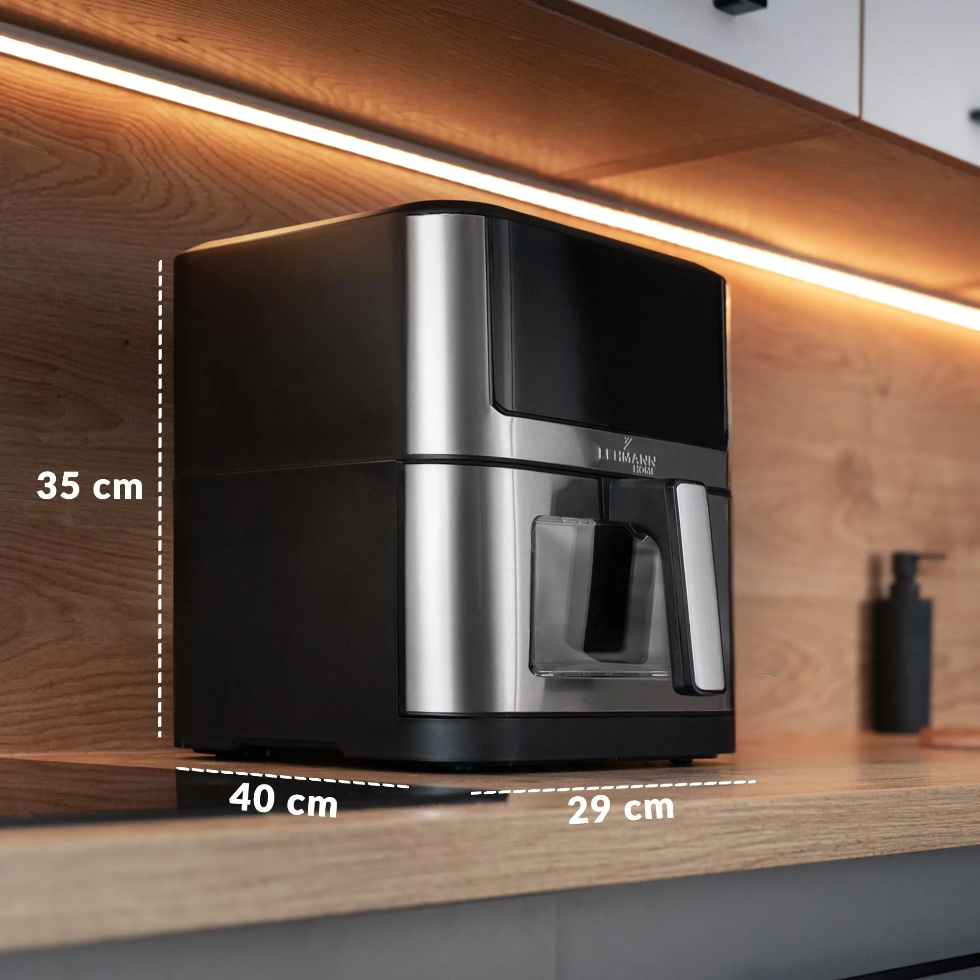 LEHMANN Friggitrice ad Aria 8L XXL, 1800W, Finestra di Visualizzazione, 12 Programmi, Display Touch, LHODF-1880B - immagine 3