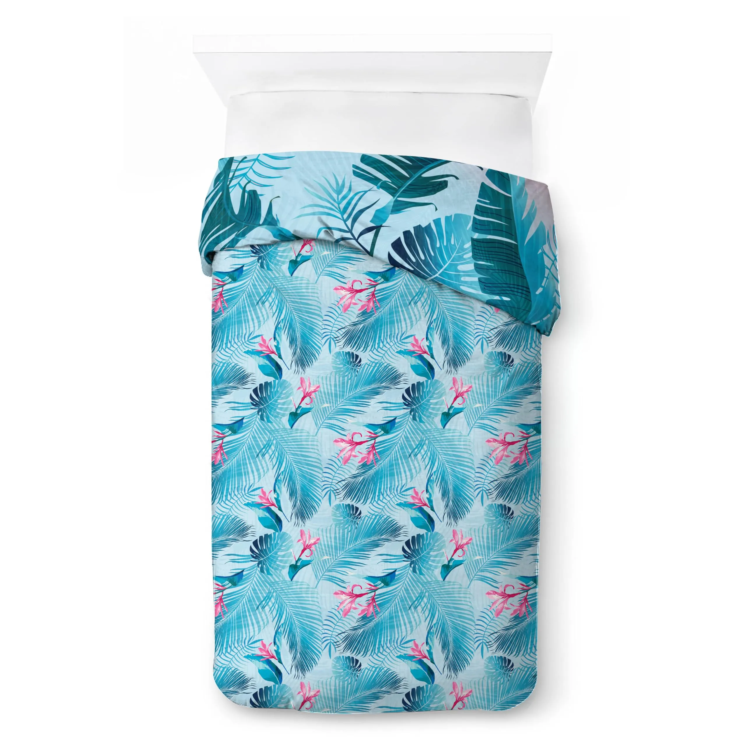 Jay Franco Completo Copripiumone Singolo Disney Lilo & Stitch Floreale, 100% Cotone, include Federa 50x70 - immagine 3