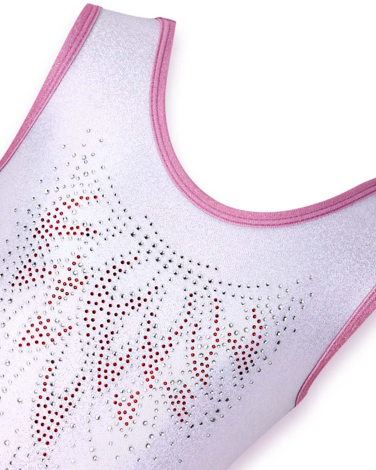 Gogokids Set da ginnastica 3 pezzi per ragazze, body senza maniche, pantaloncini e fascia, design sfumato scintillante, Taglia 110 (5-6Y) - immagine 3