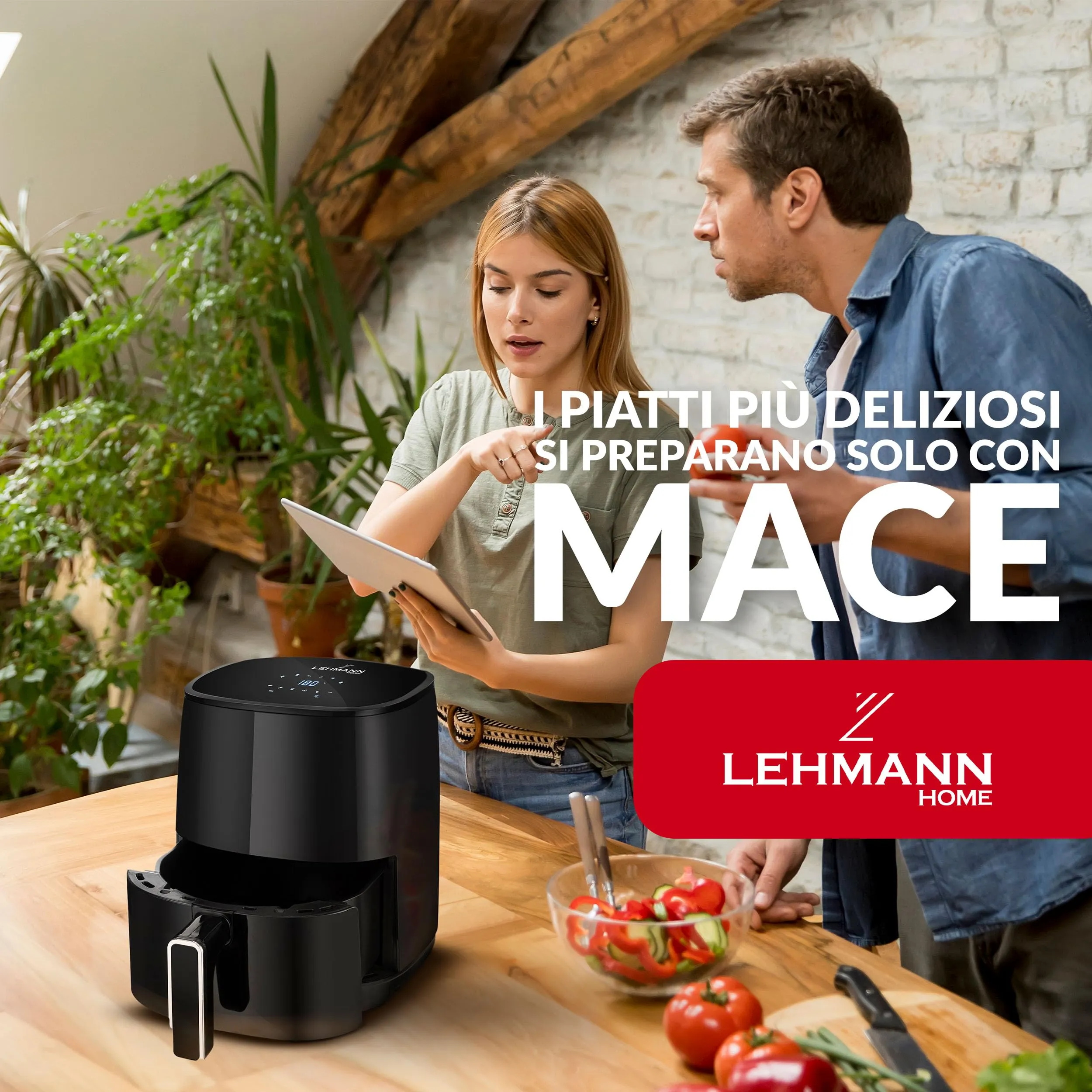 LEHMANN Friggitrice ad Aria 3,5 Litri 8 in 1 con Finestra di Visualizzazione, LHODF-2811 - immagine 2