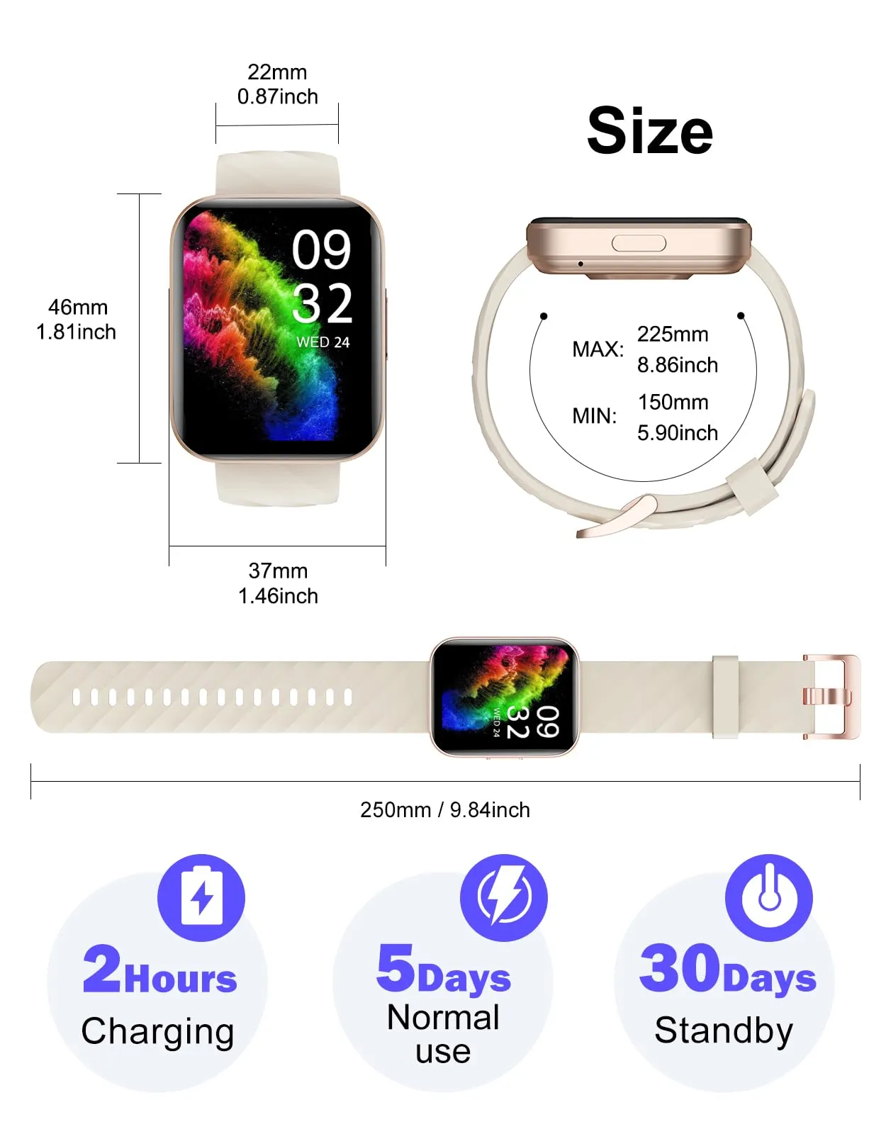 Dakofied Smartwatch Chiamate Bluetooth, Cardiofrequenzimetro, Saturimetro, IP68, AMOLED 1.83", Android e iOS - immagine 8