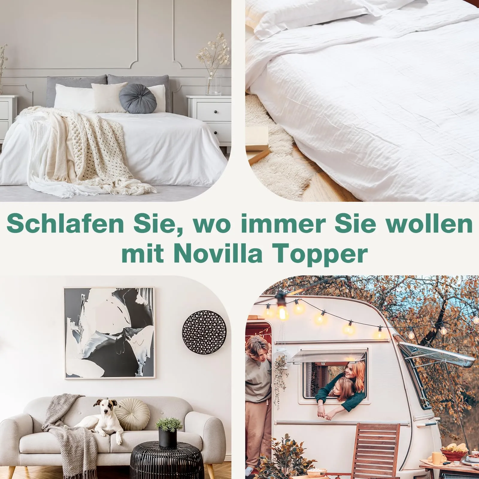Novilla Topper Matrimoniale Memory Foam 140x200x5cm, Copertura Lavabile - immagine 9