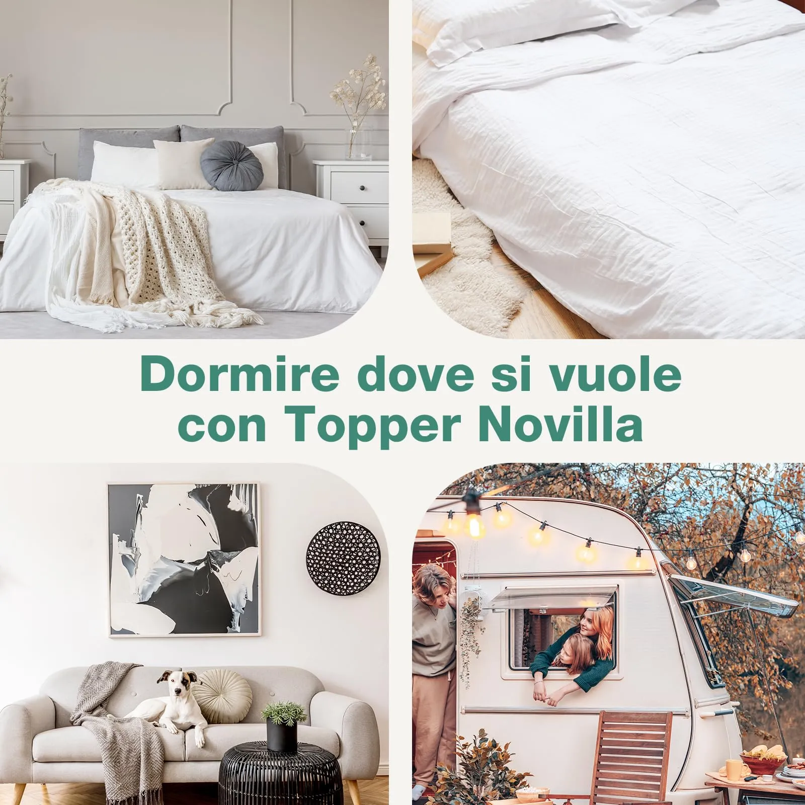 Novilla Memory Foam Mattress Topper 120x190x7.5cm, Washable Cover - immagine 10