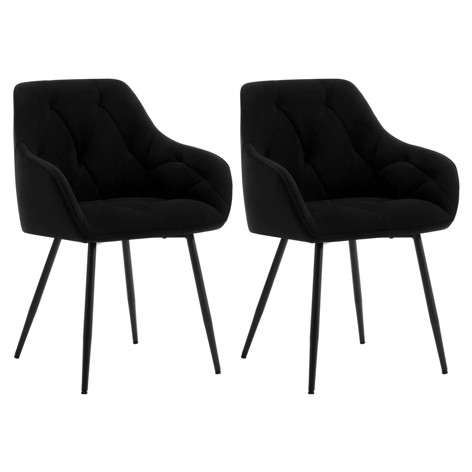 WOLTU Set di 2 Sedie da Pranzo con Braccioli e Schienale, Nero, EZS02sz-2 - immagine 1