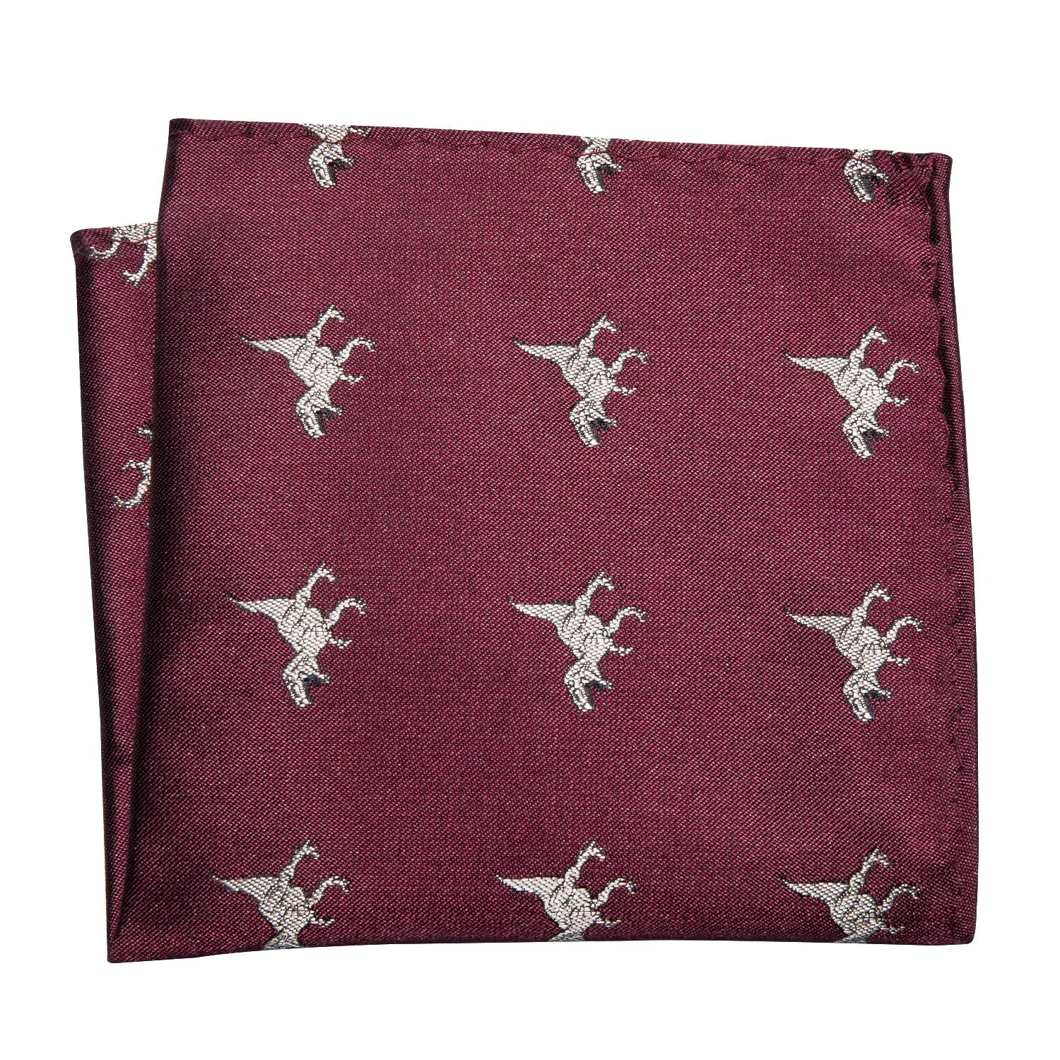 Barry.Wang Set Papillon in Seta Paisley Pre-annodato con Fazzoletto e Gemelli, Rosso Borgogna, Taglia Unica - immagine 4